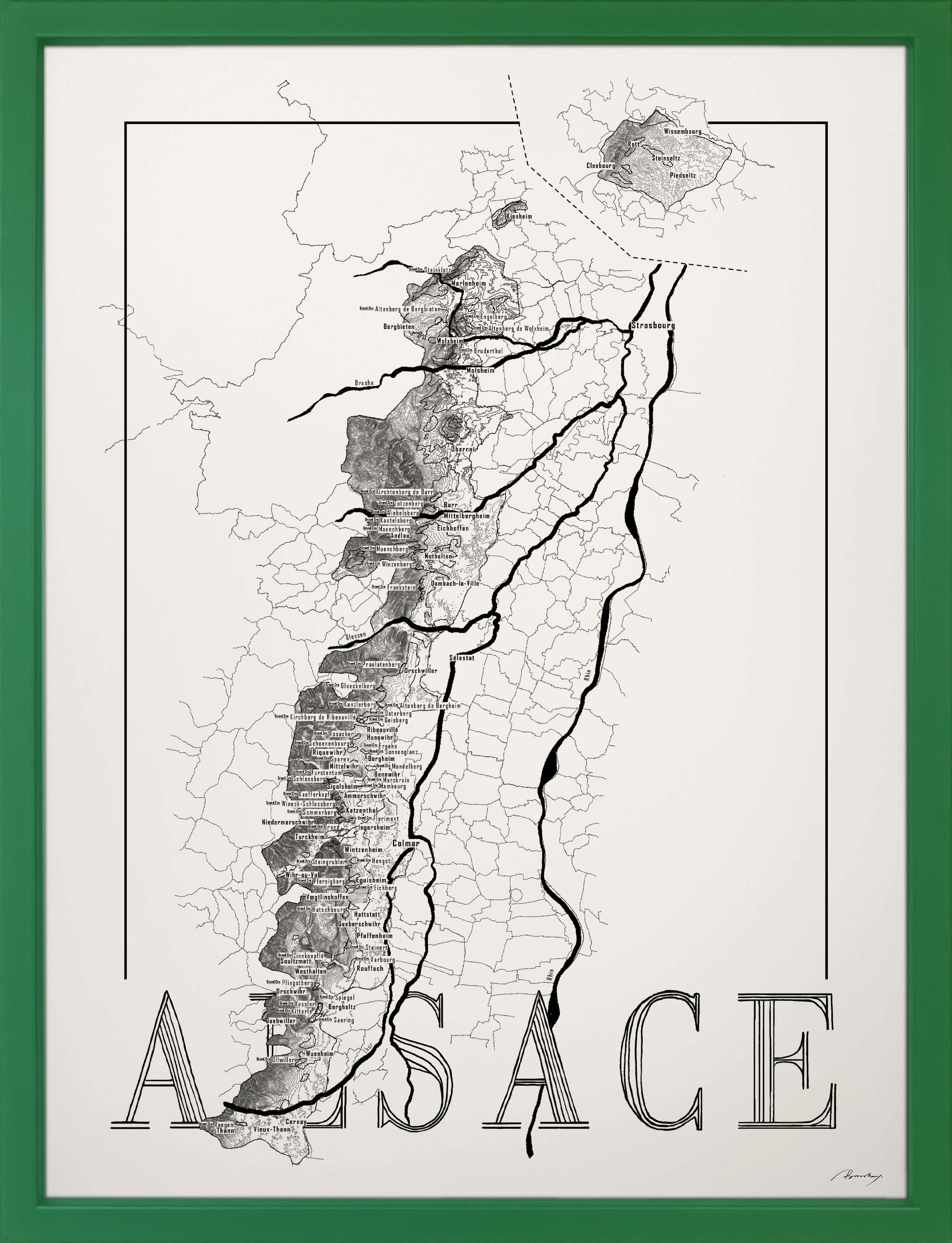 Alsace wine map