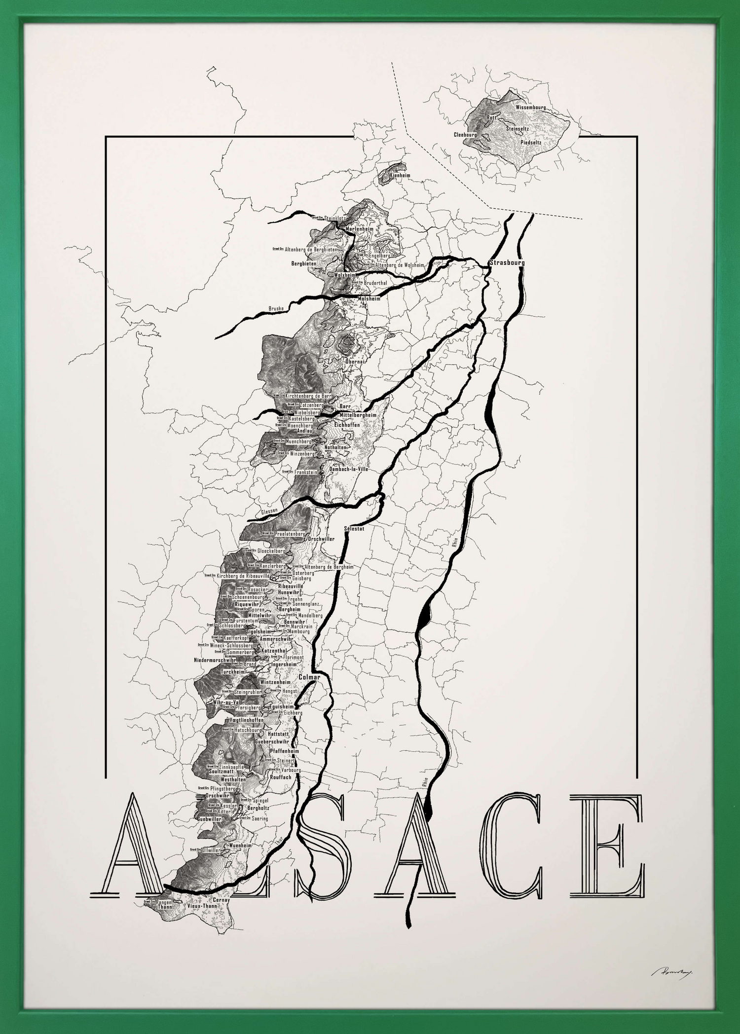 Alsace wine map