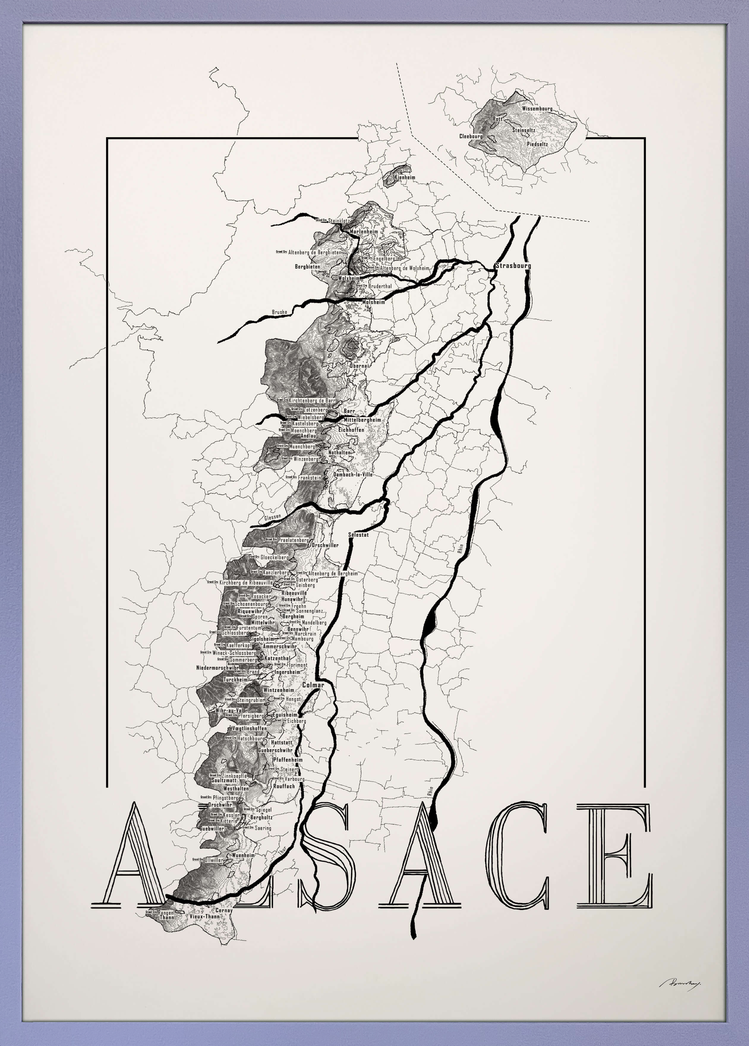 Alsace wine map