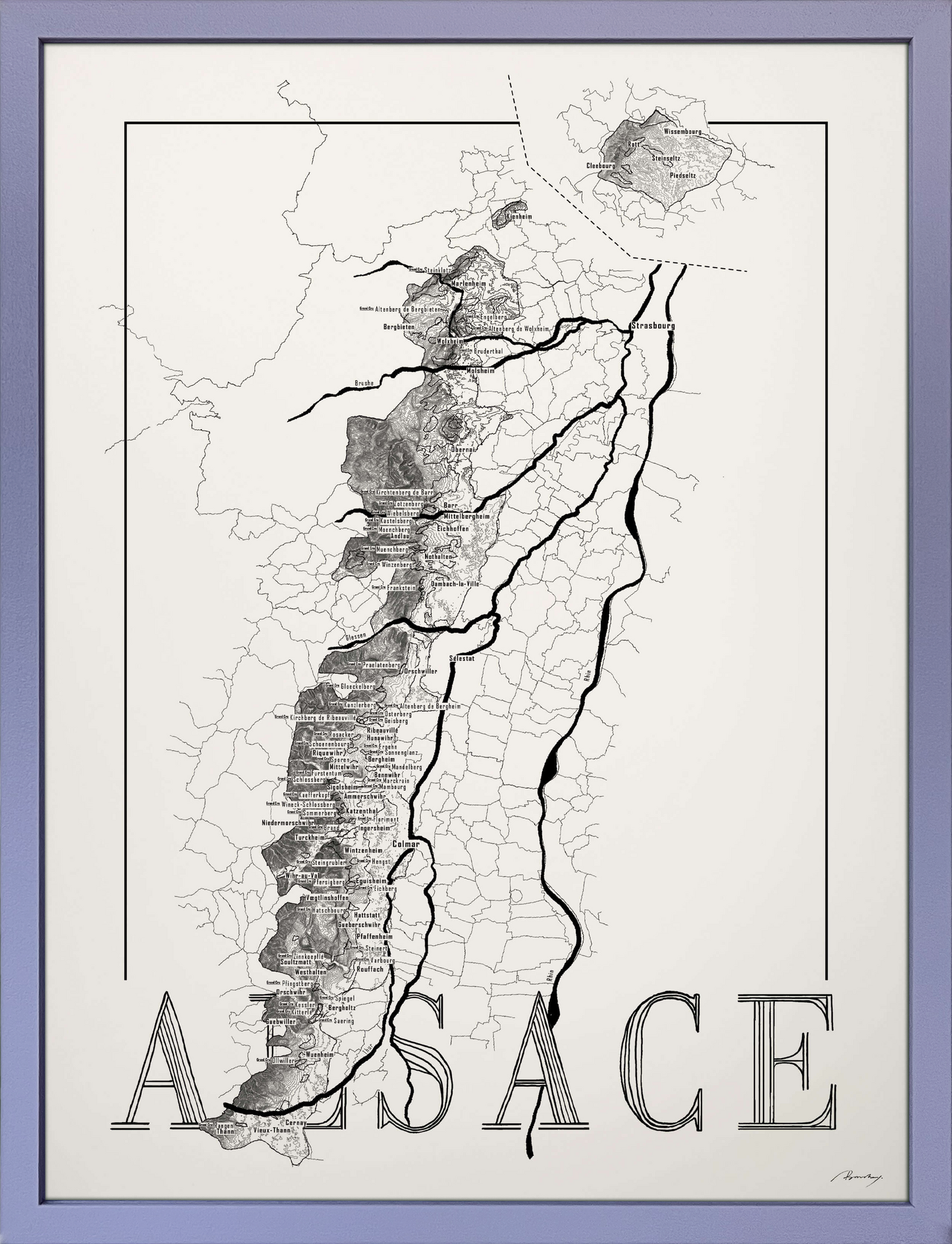 Alsace wine map