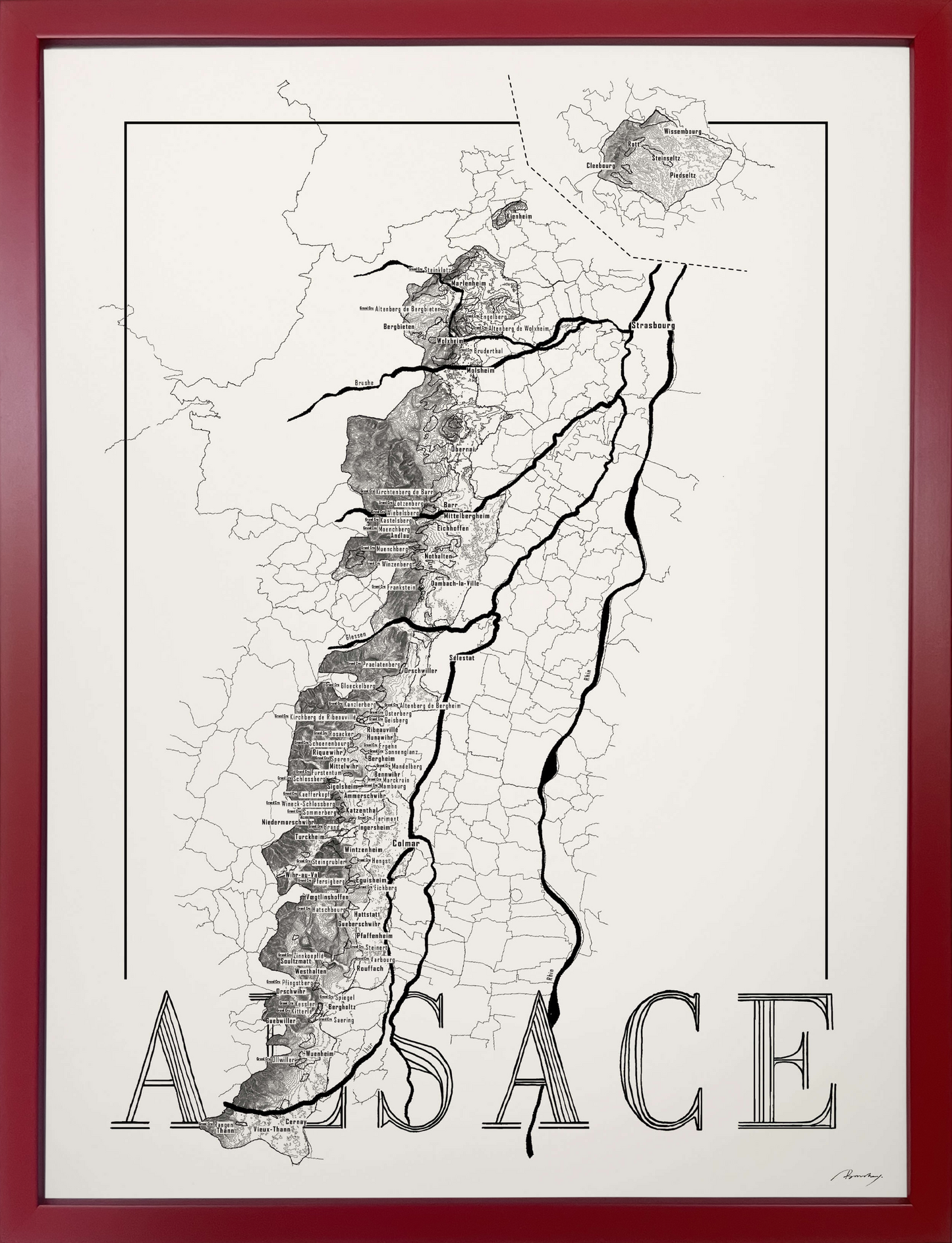 Alsace wine map