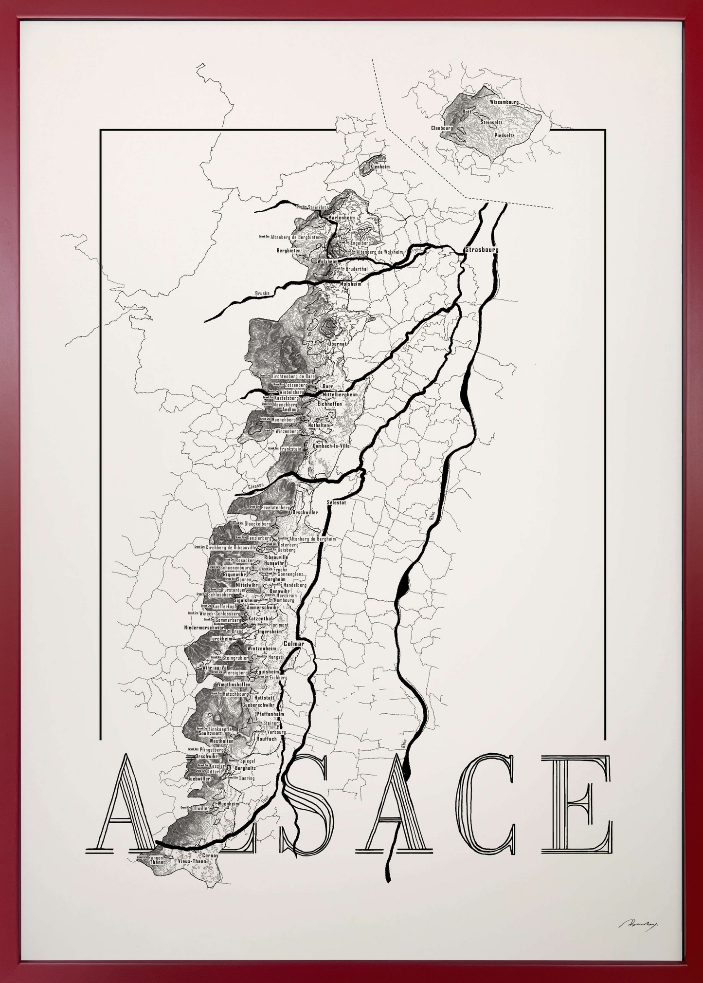 Alsace wine map