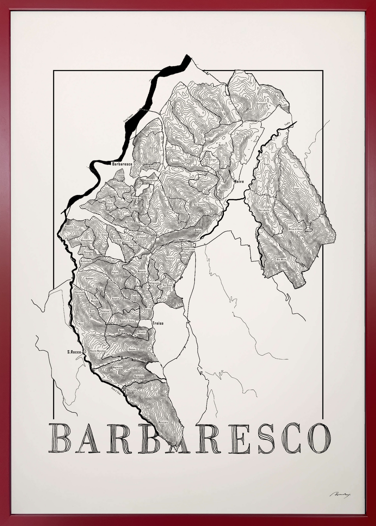Barbaresco wine map