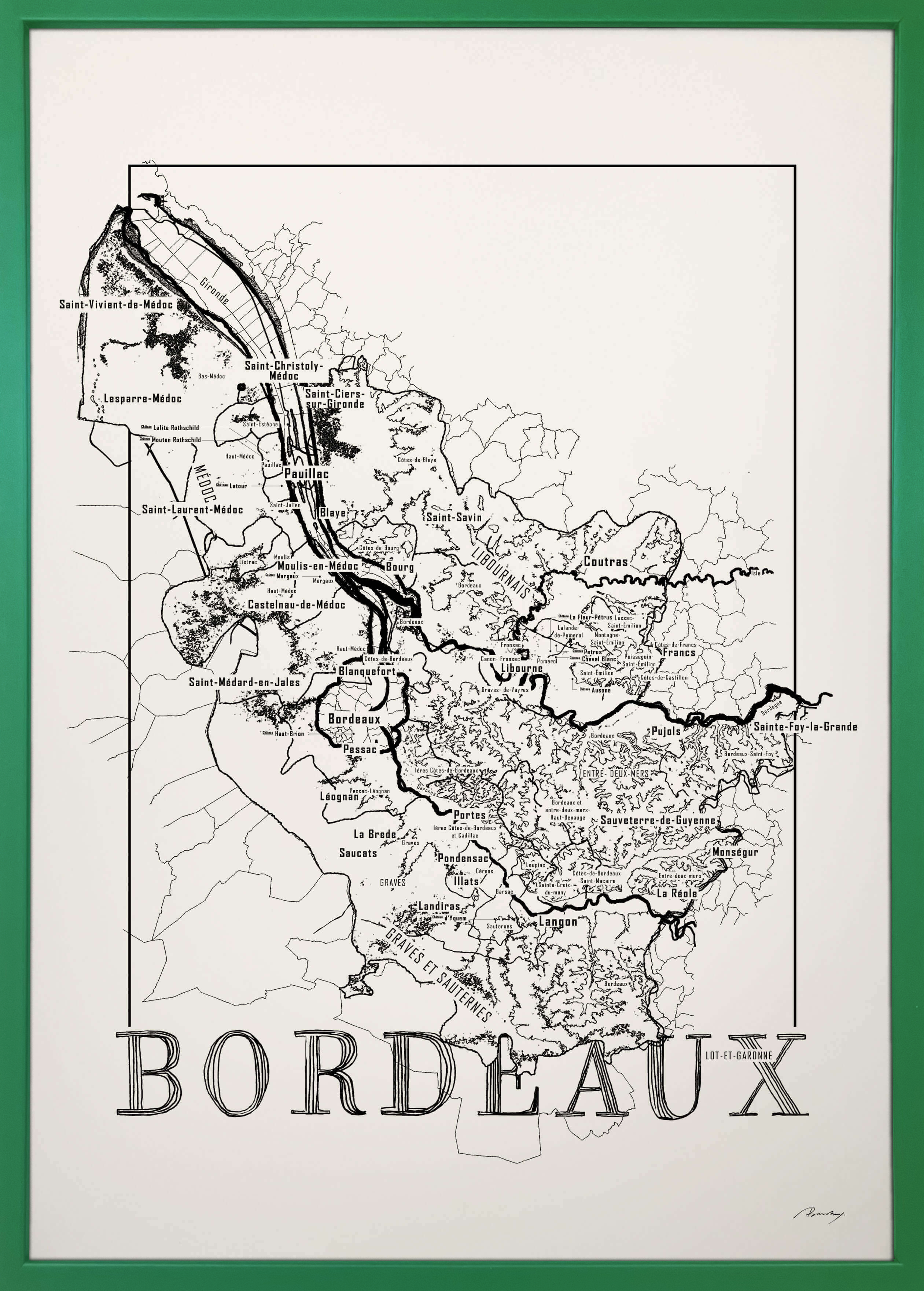 Bordeaux wine map