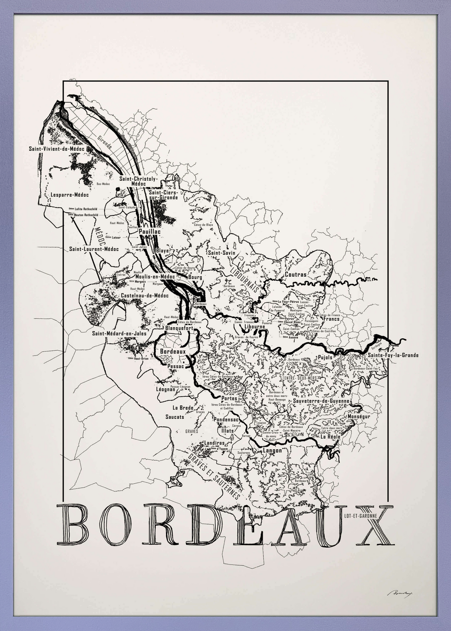 Bordeaux Weinkarte