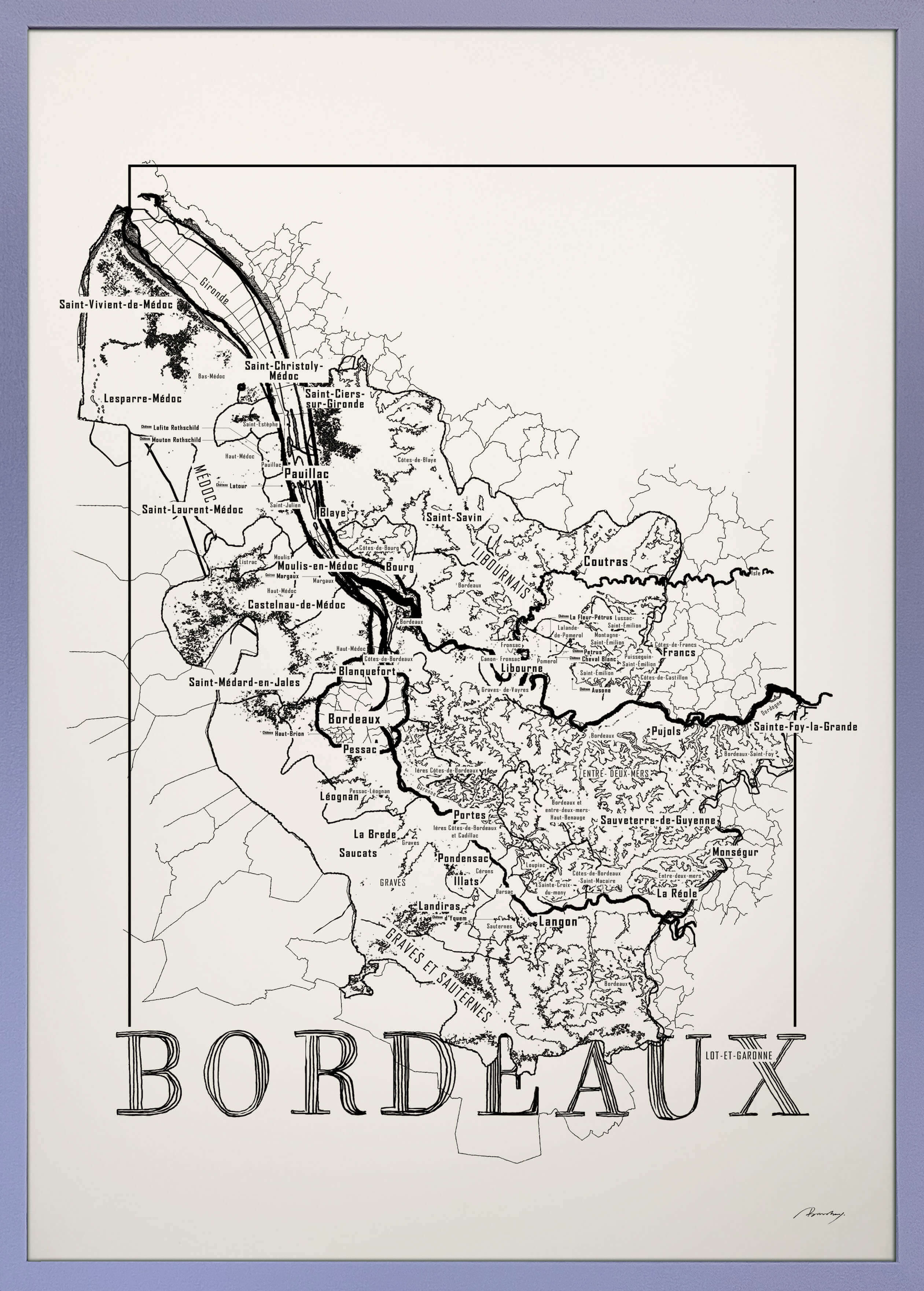 Bordeaux wine map