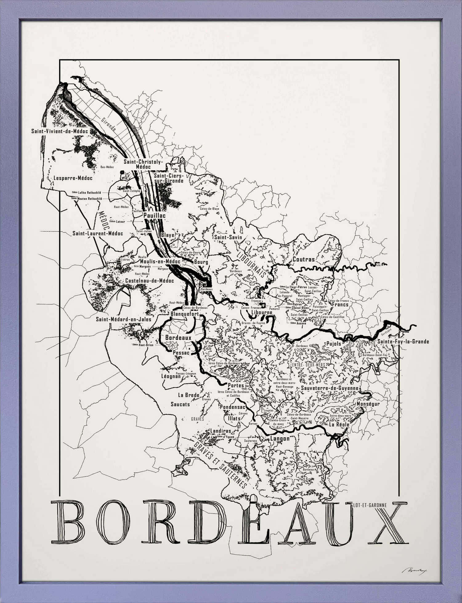 Bordeaux Weinkarte