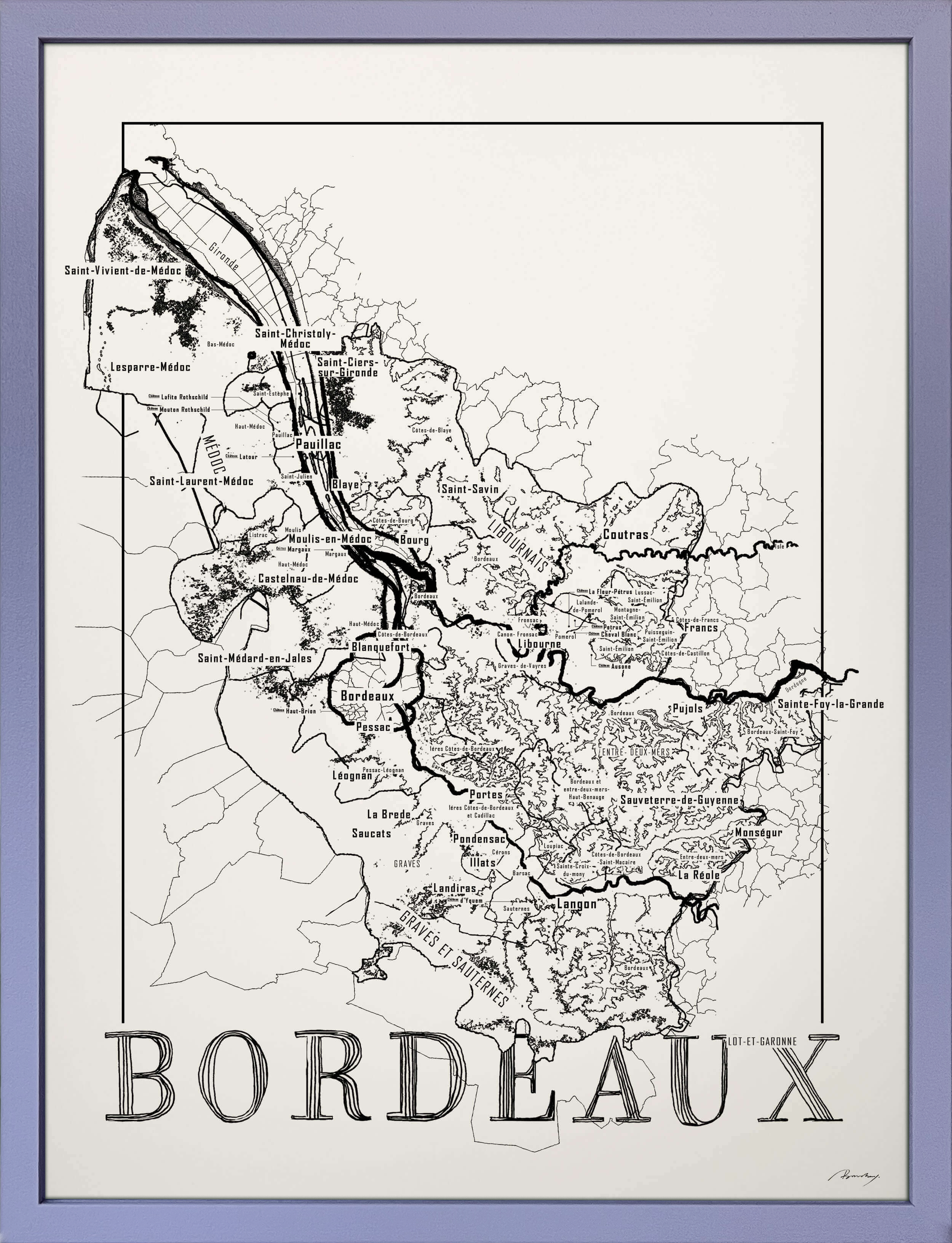 Bordeaux Weinkarte