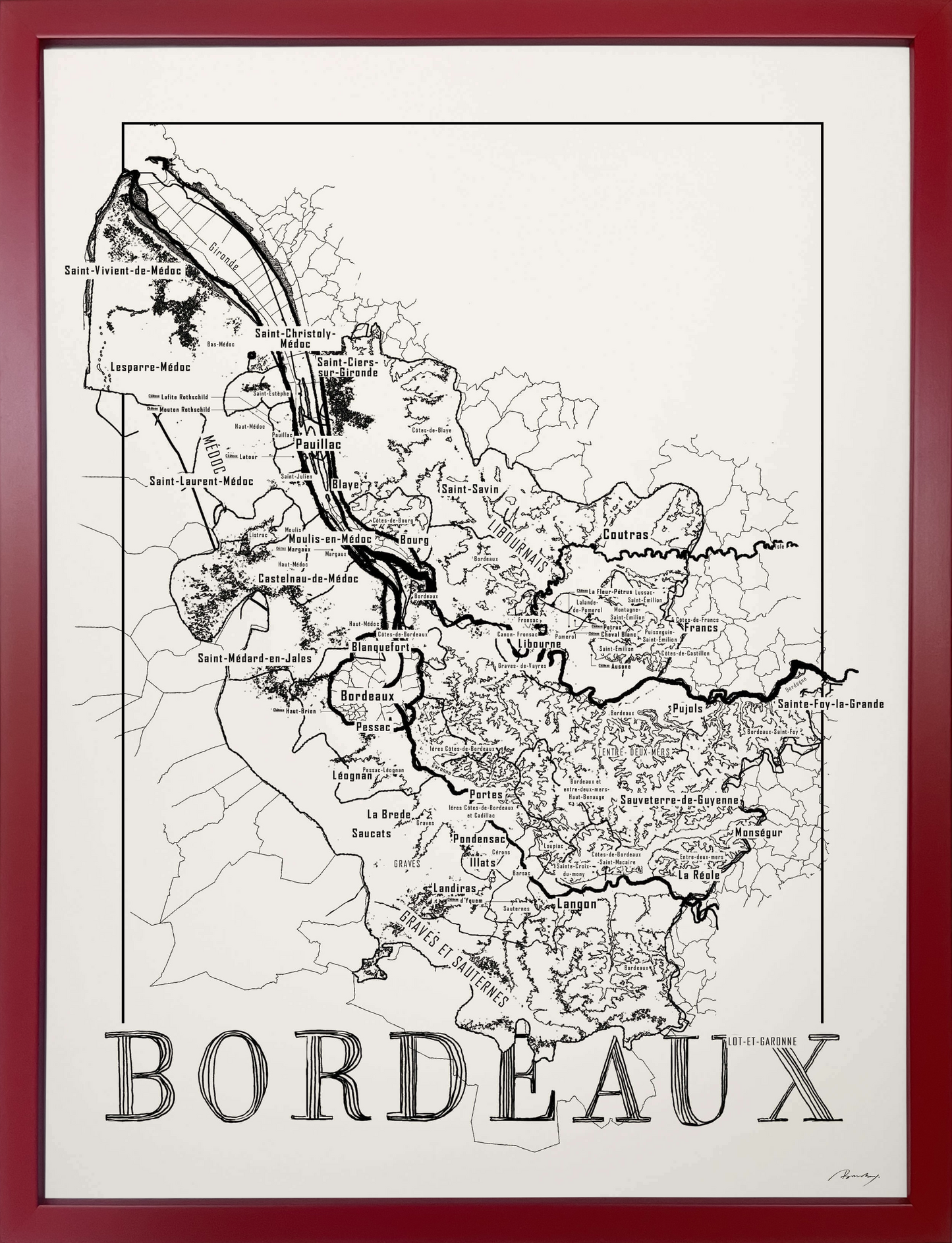 Bordeaux vinkort