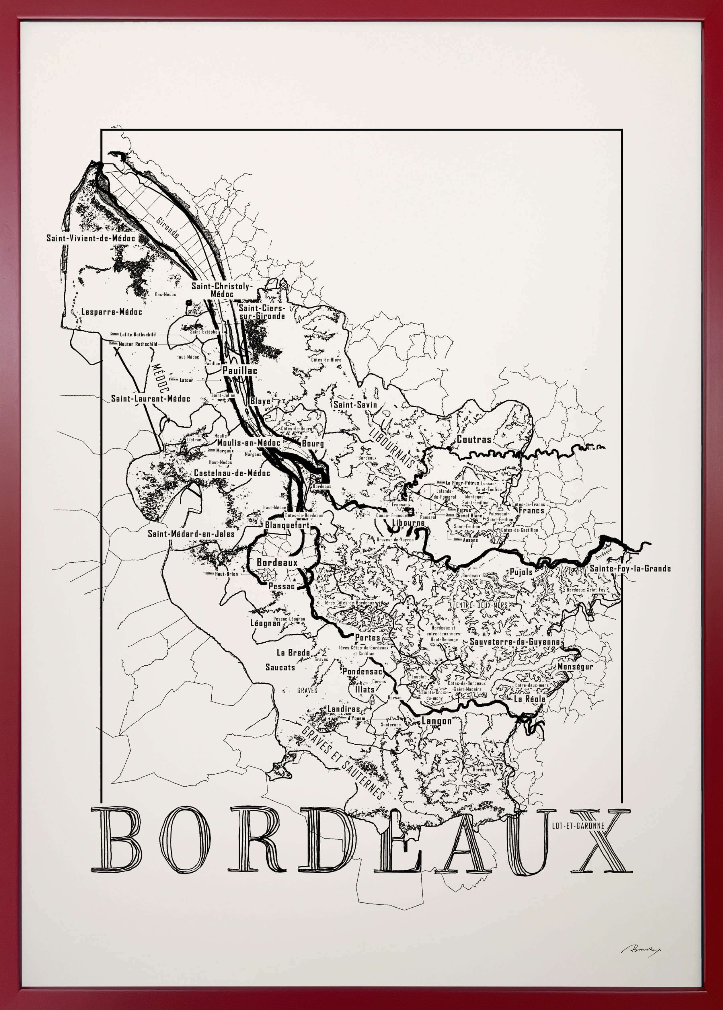 Bordeaux vinkort