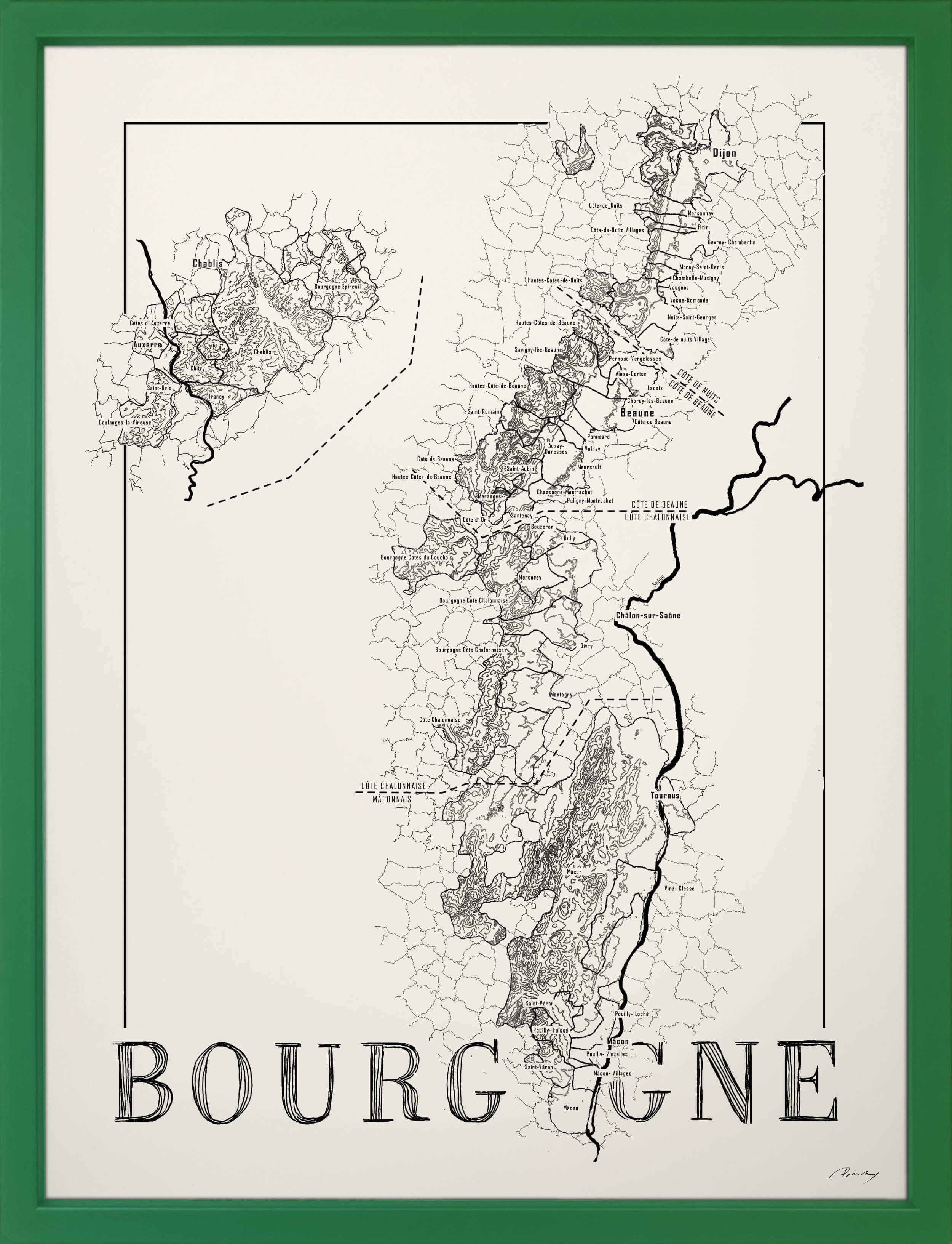 Bourgogne Weinkarte