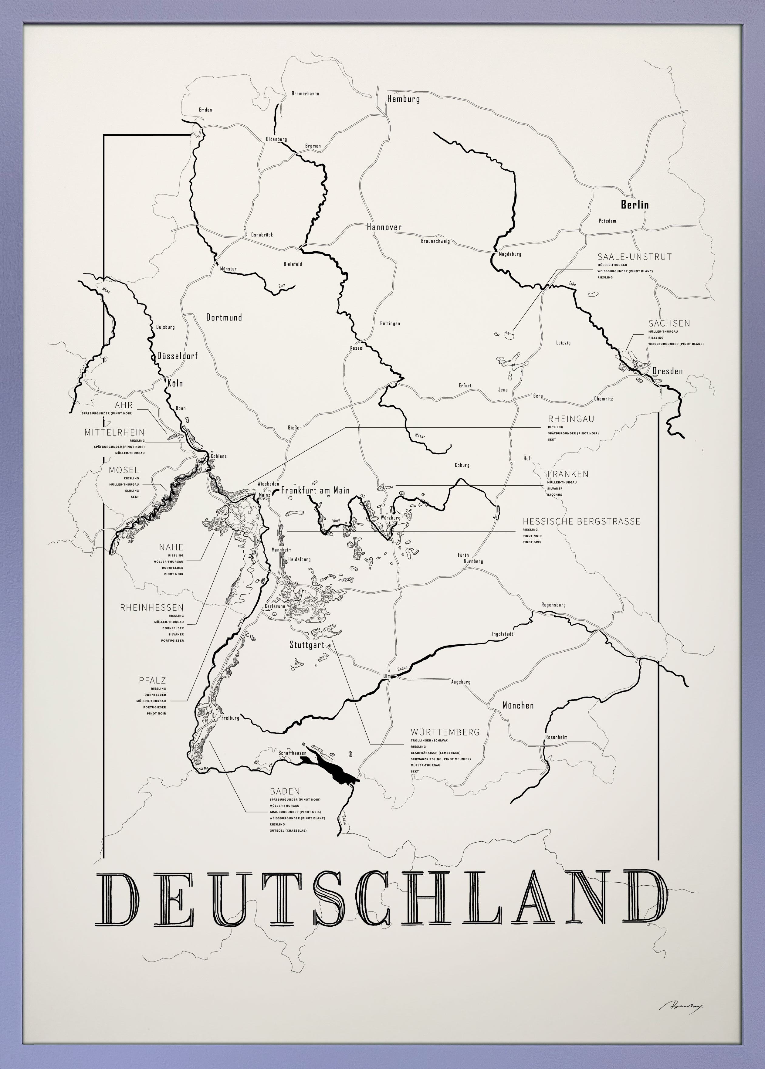 Deutschland wine map