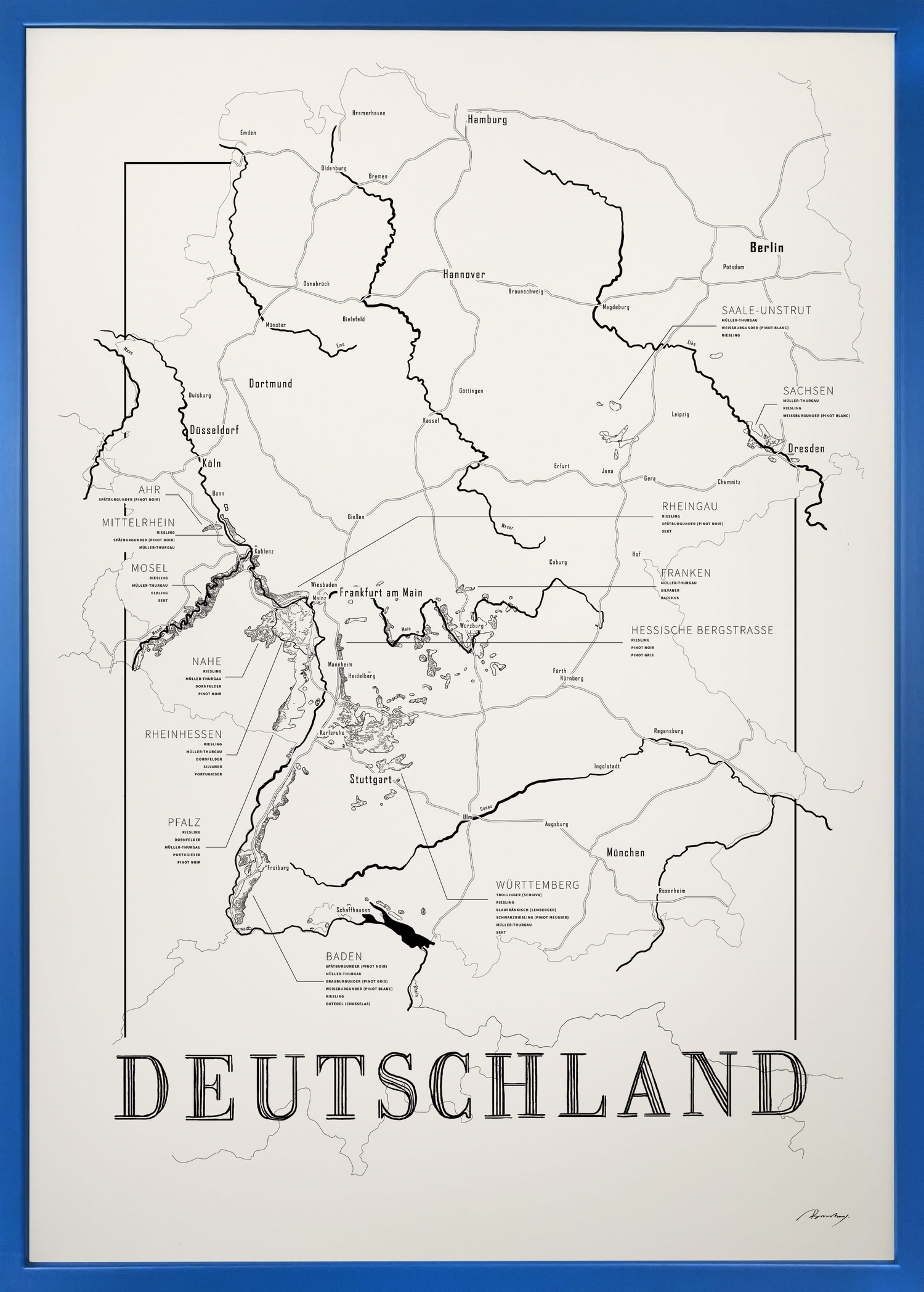 Deutschland wine map