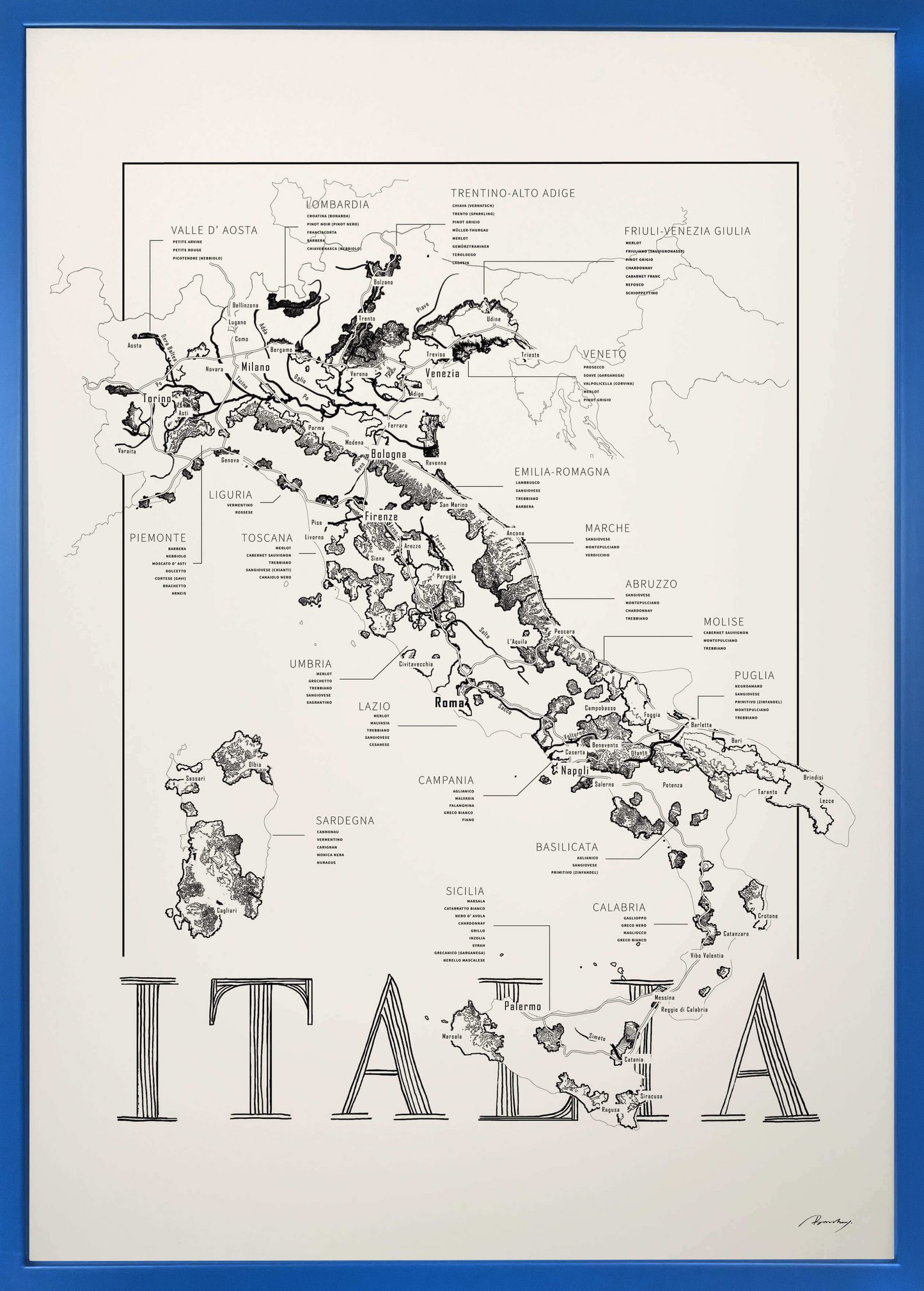 Italia wine map