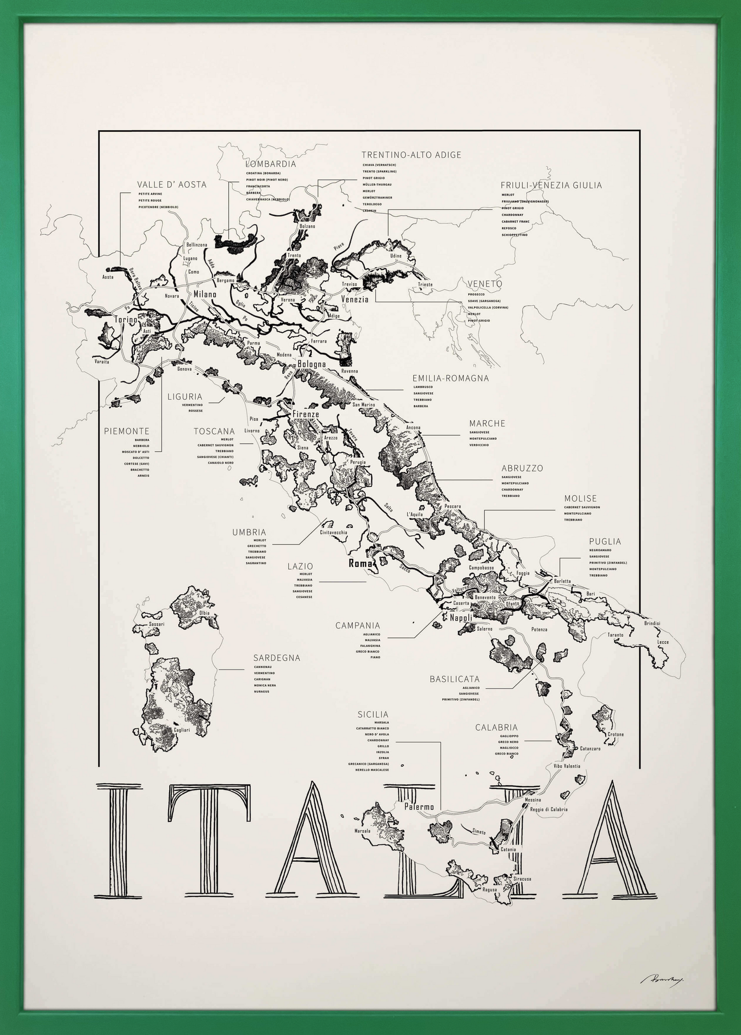 Italia wine map