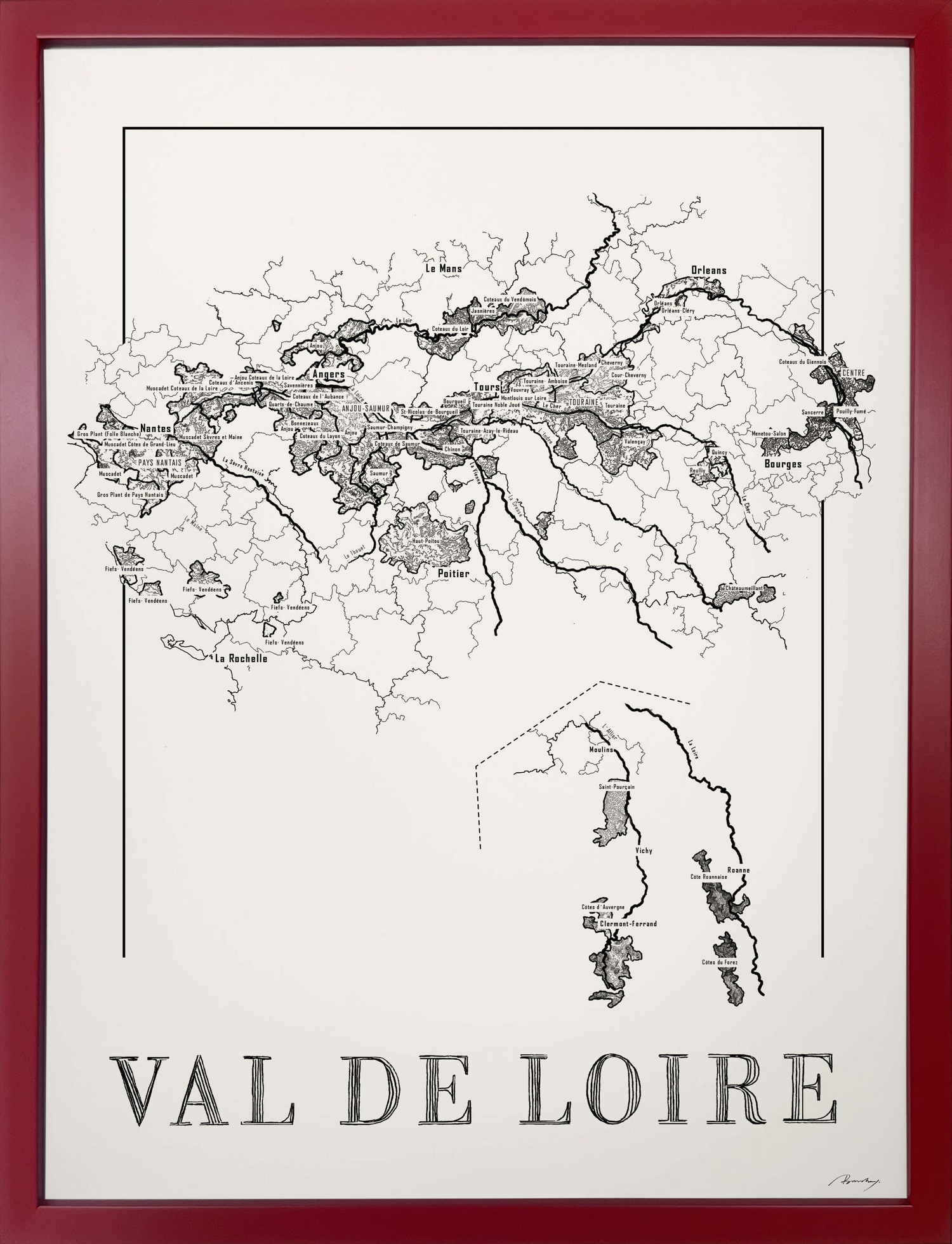 Val de loire wine map