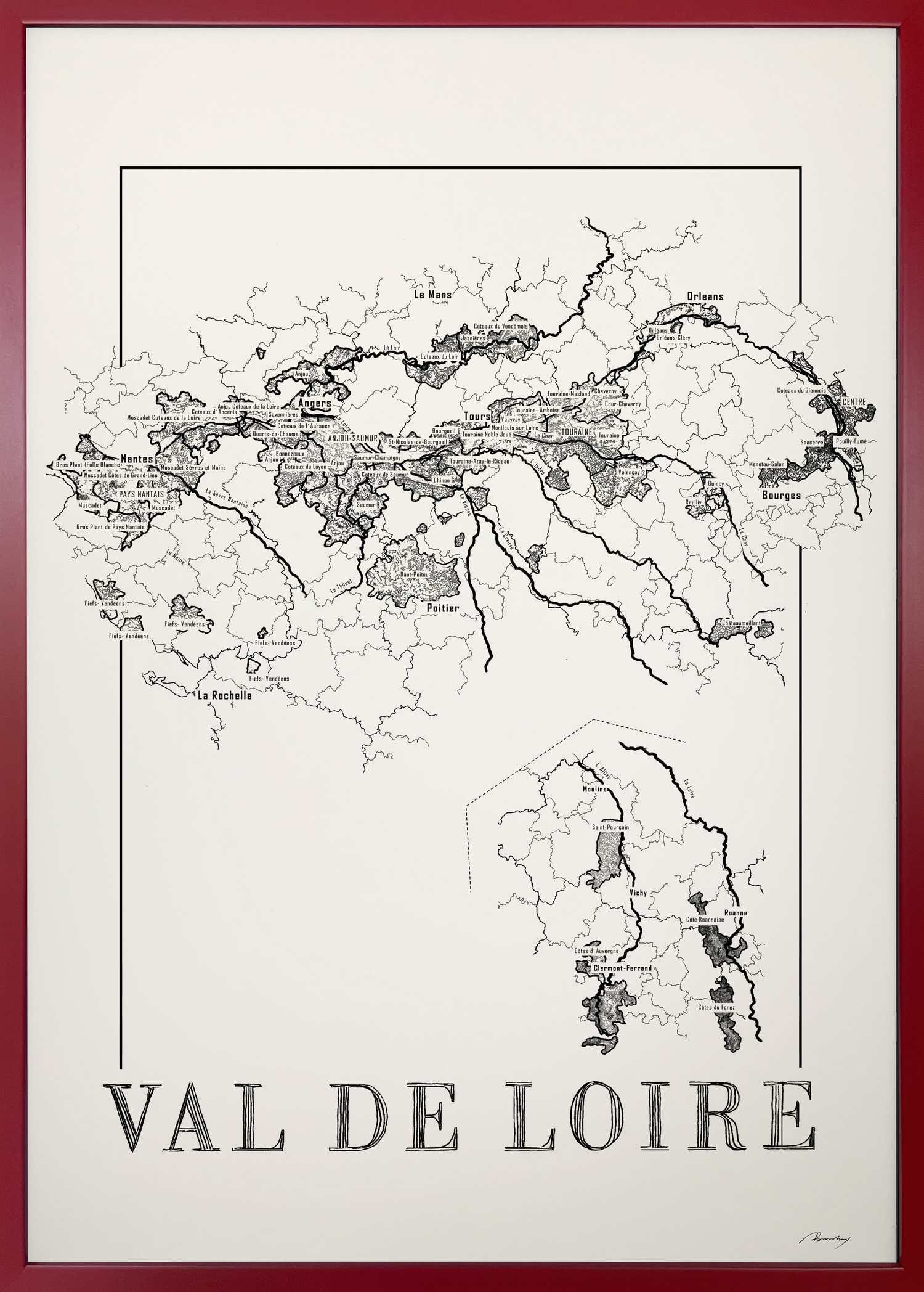 Val de loire wine map