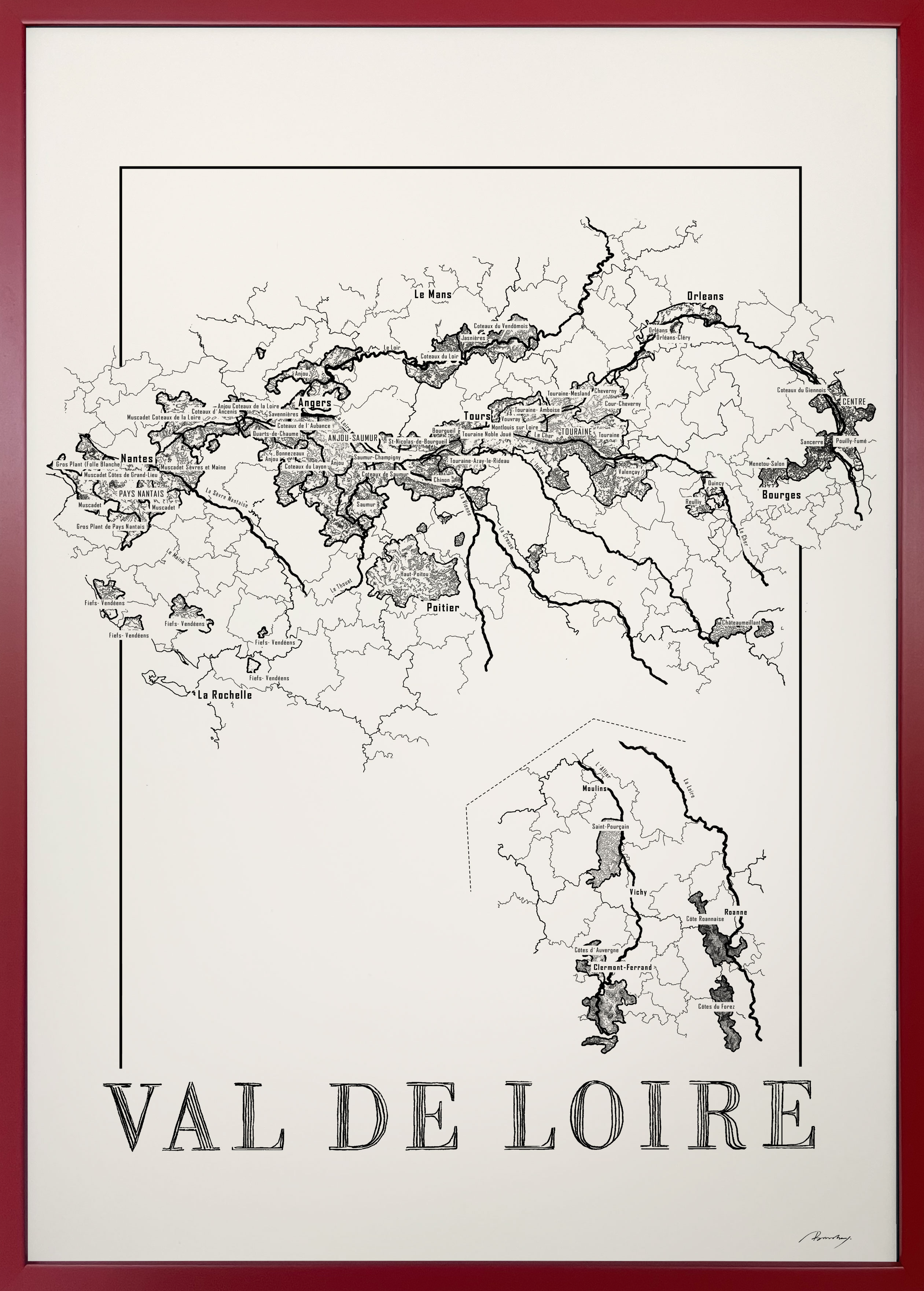 Val de loire wine map