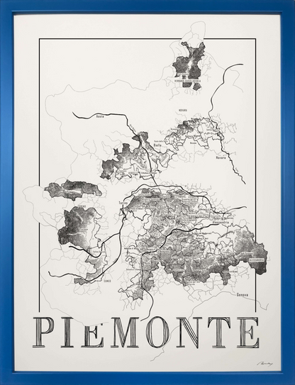 Piemonte wine map