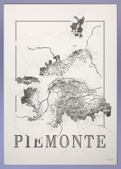 Piemonte wine map