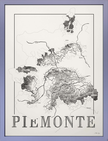 Piemonte wine map