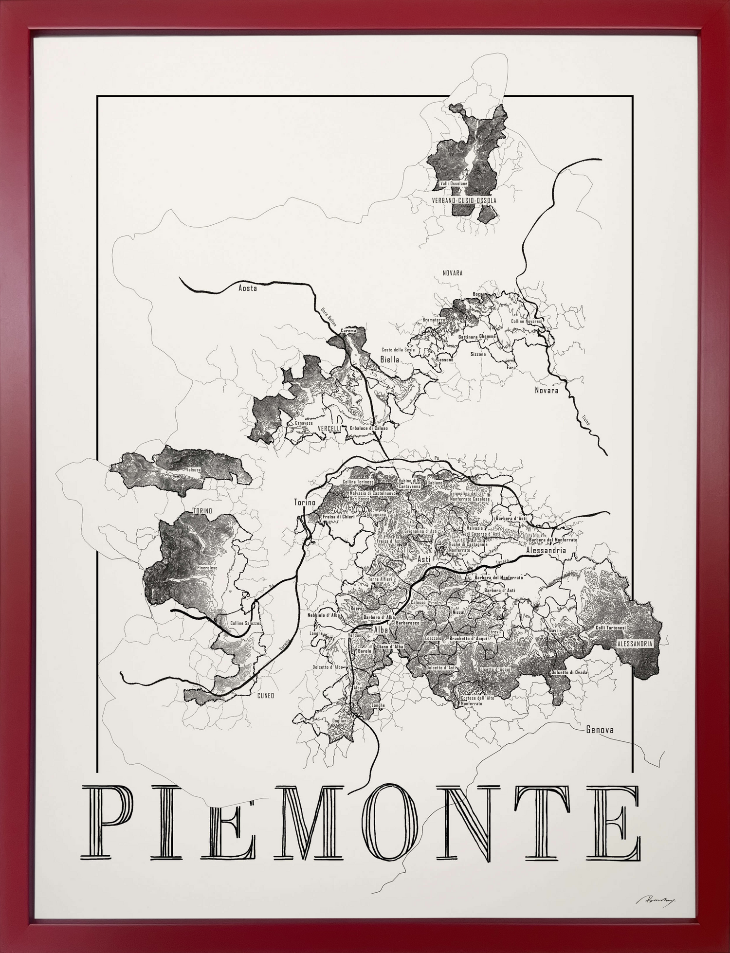 Piemonte vinkort