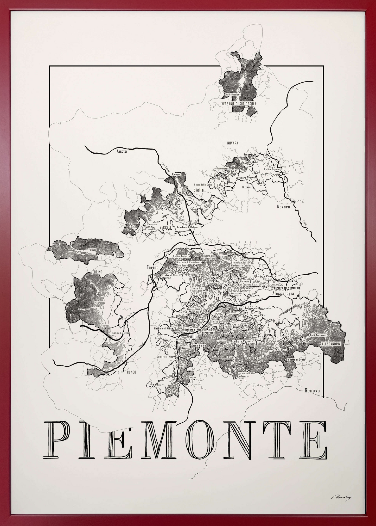 Piemonte Winekarte