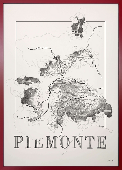 Piemonte wine map