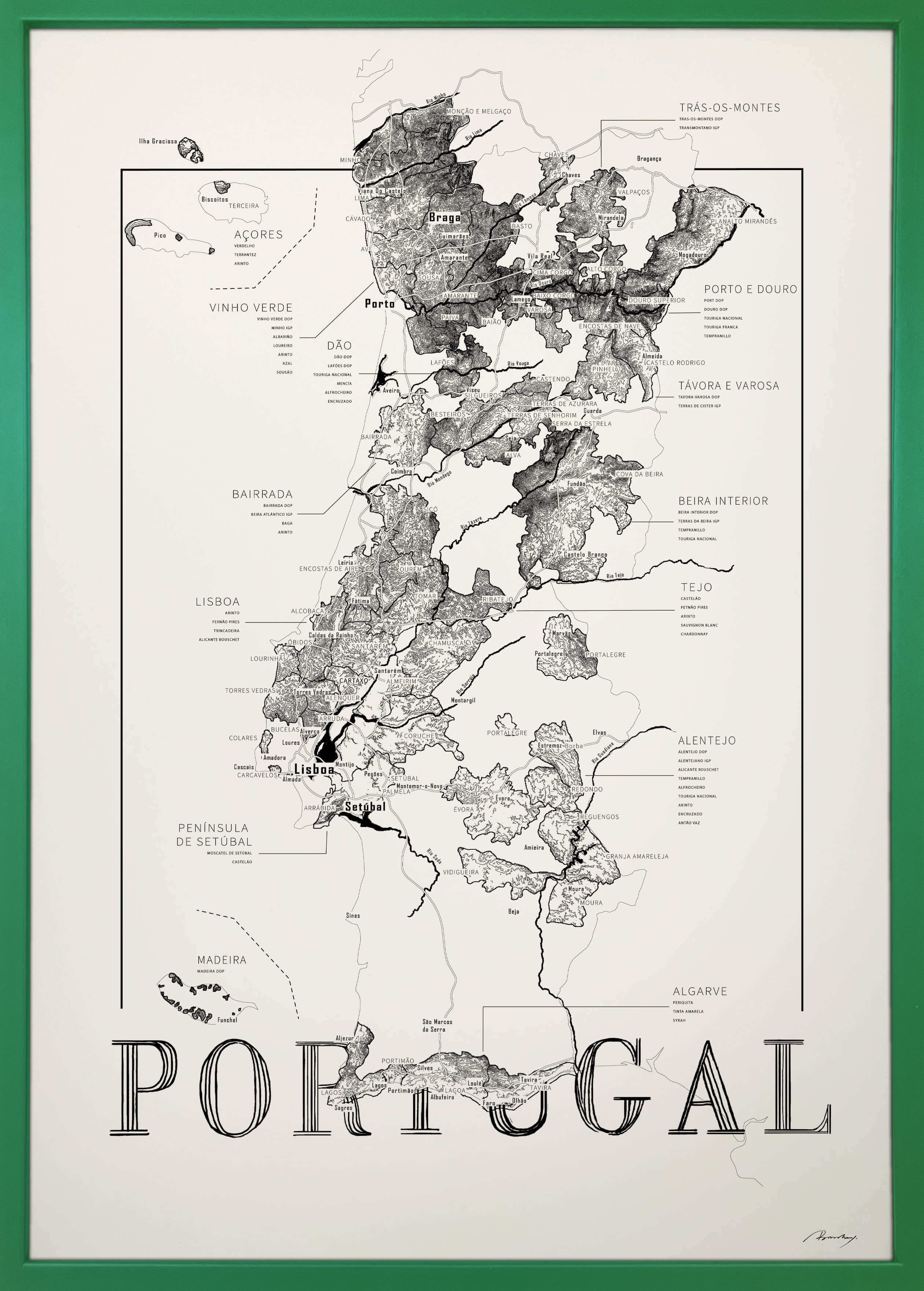 Portugal wine map