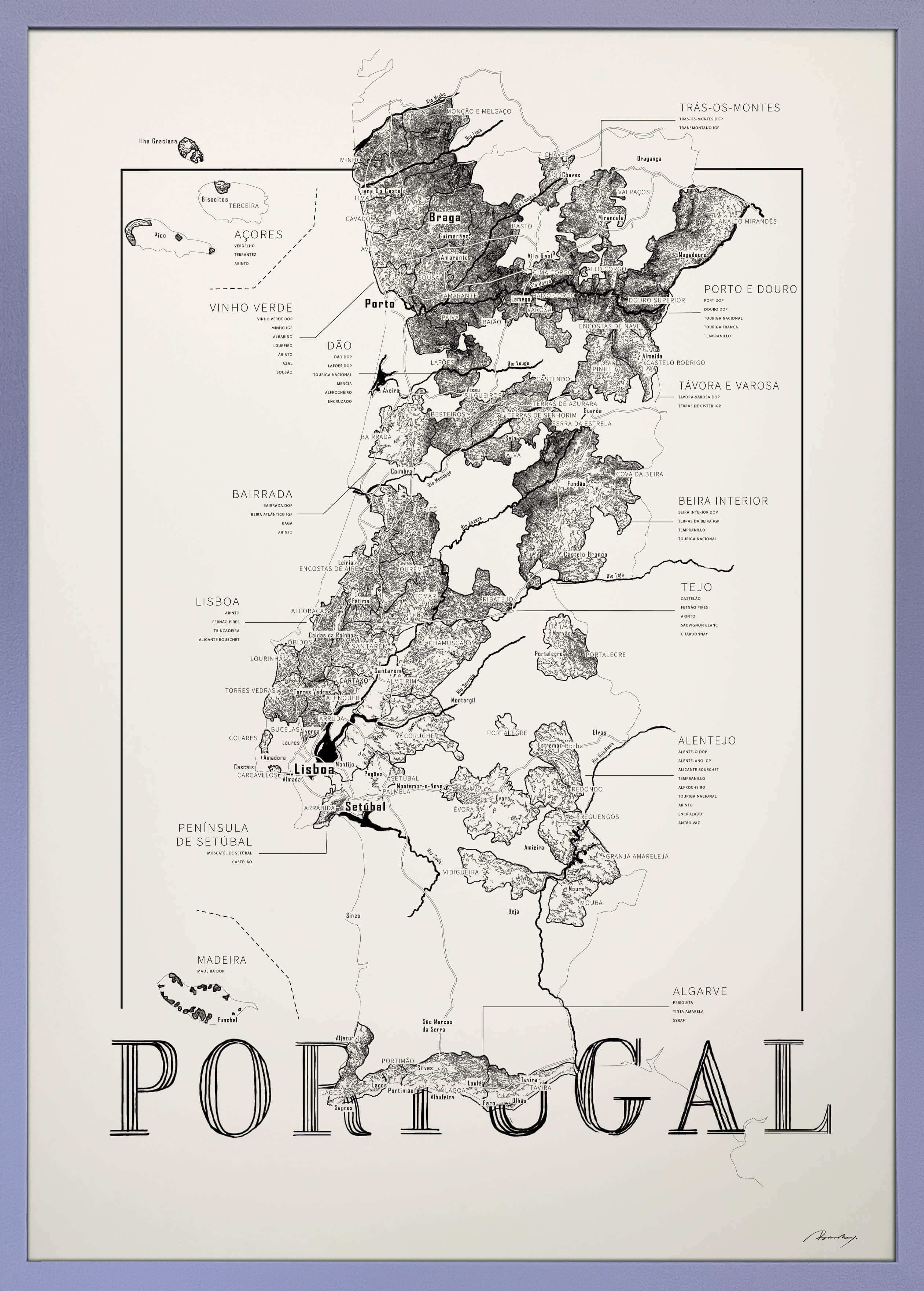 Portugal wine map