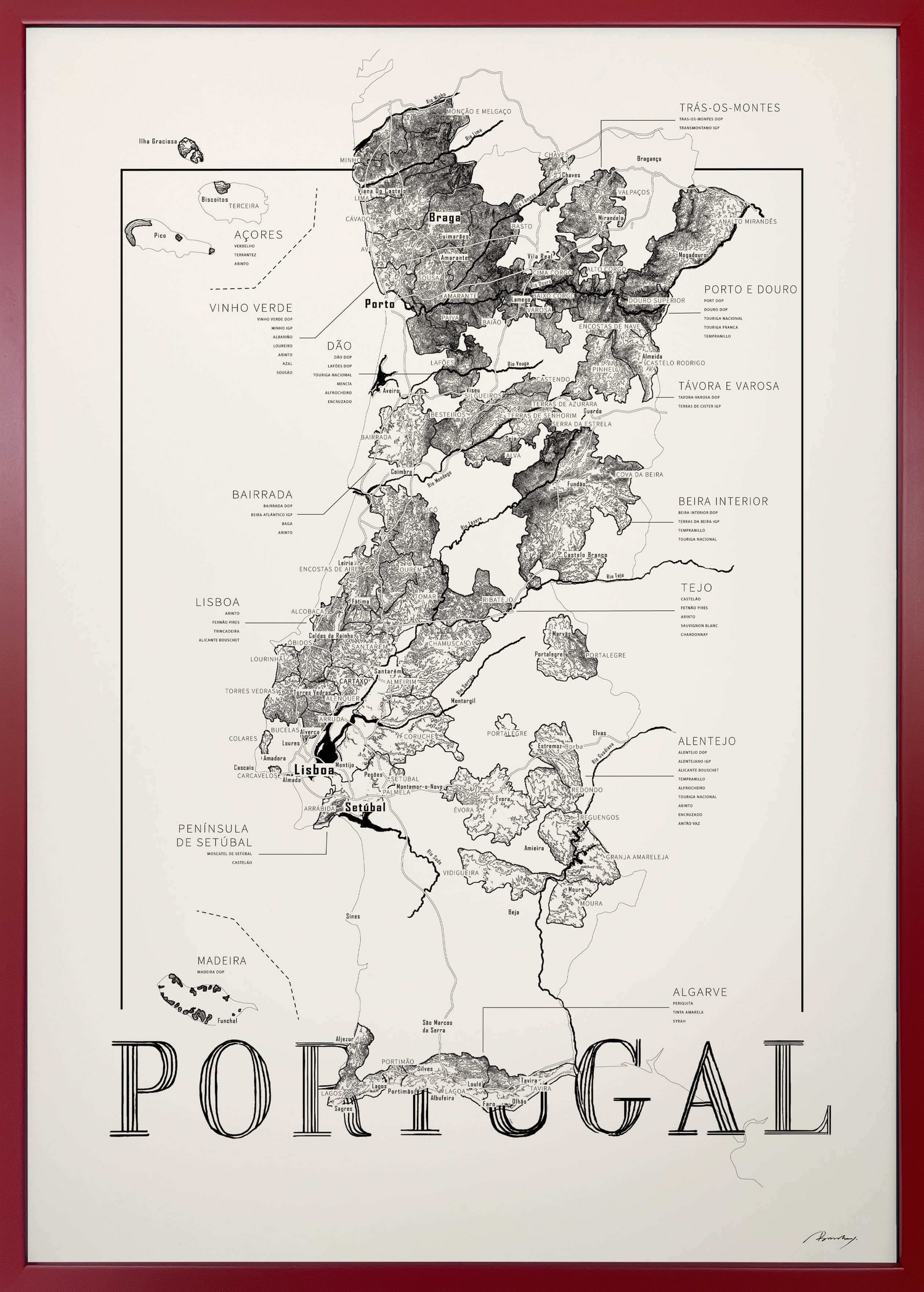 Portugal wine map