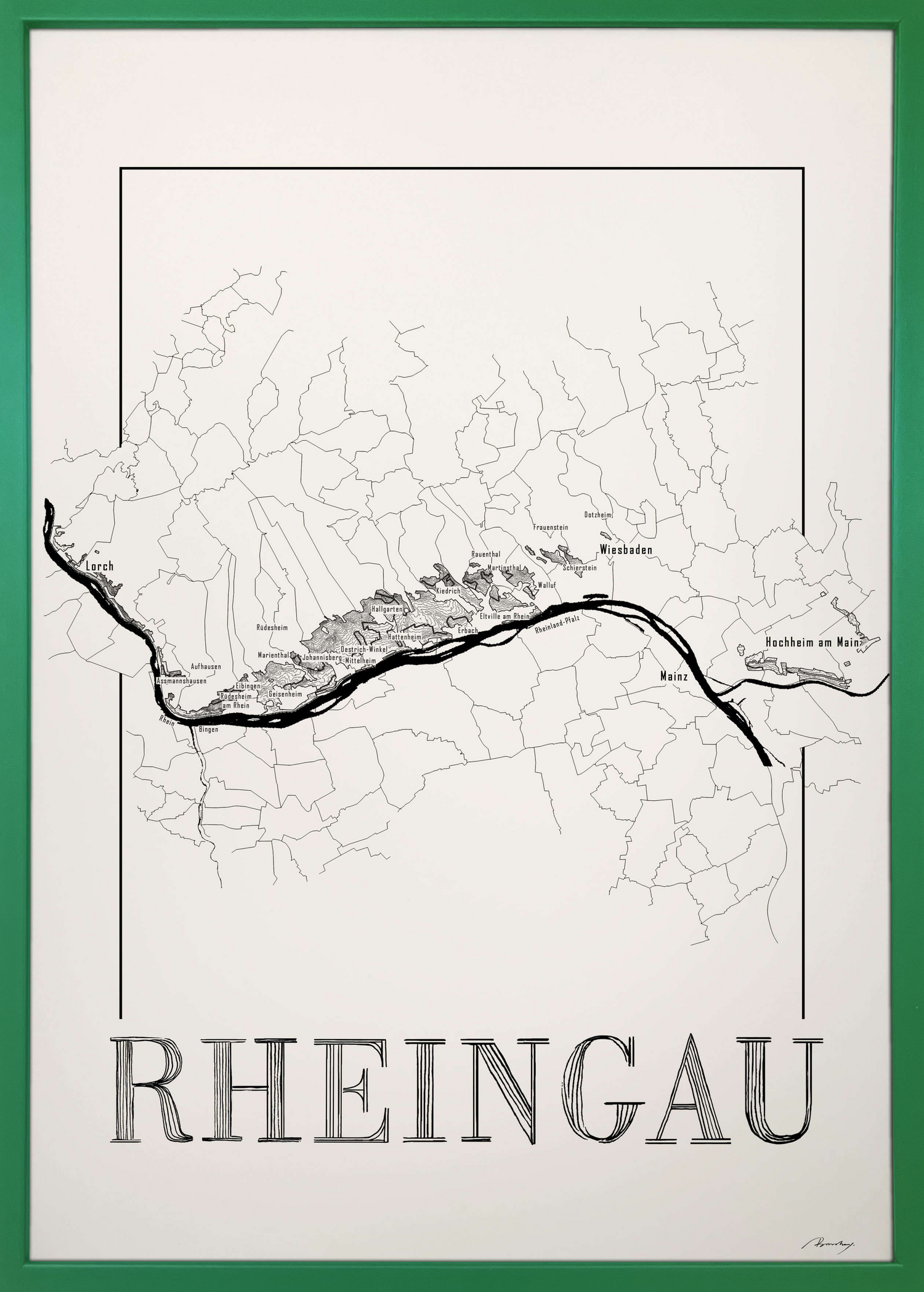 Rheingau wine map