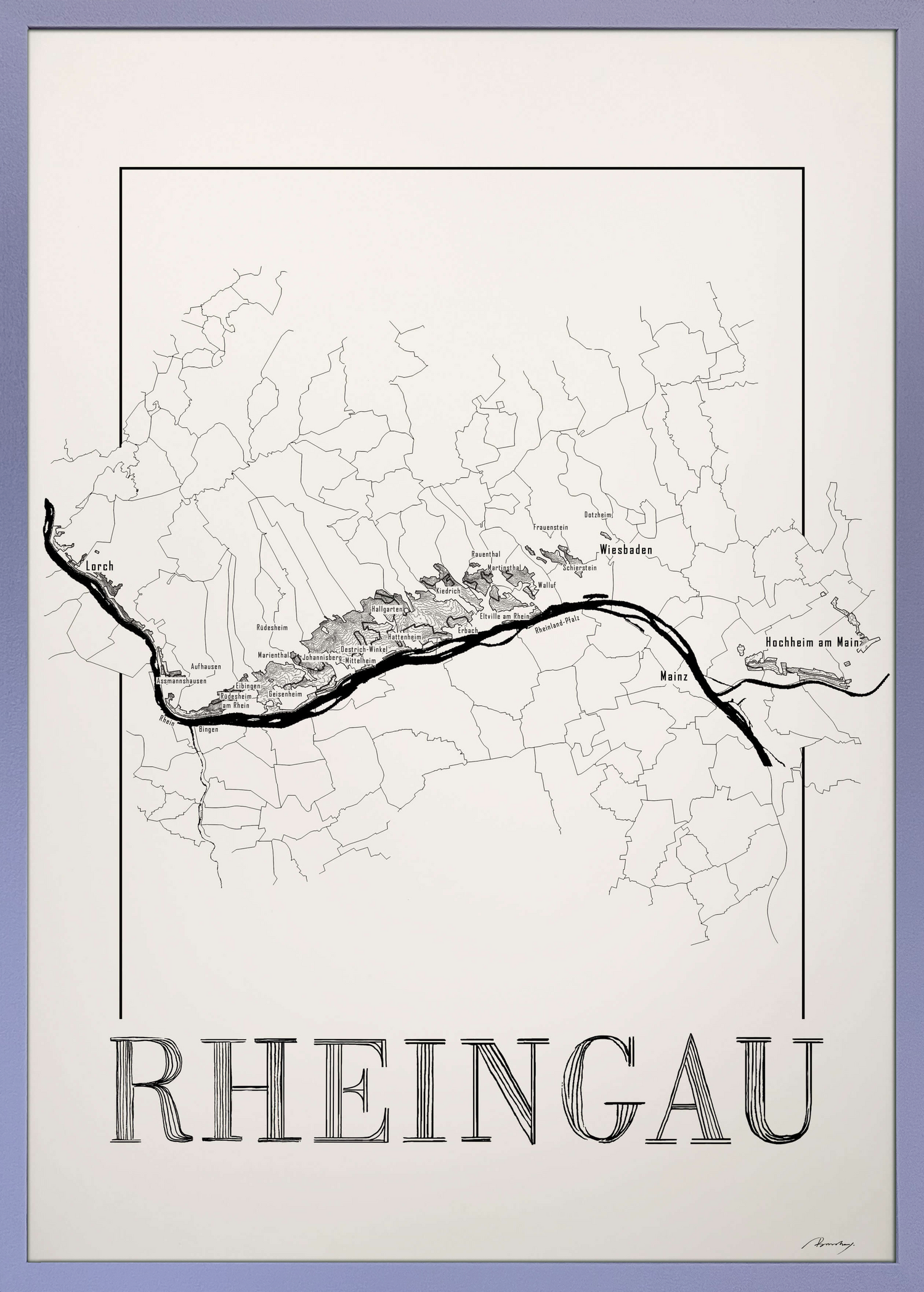 Rheingau wine map