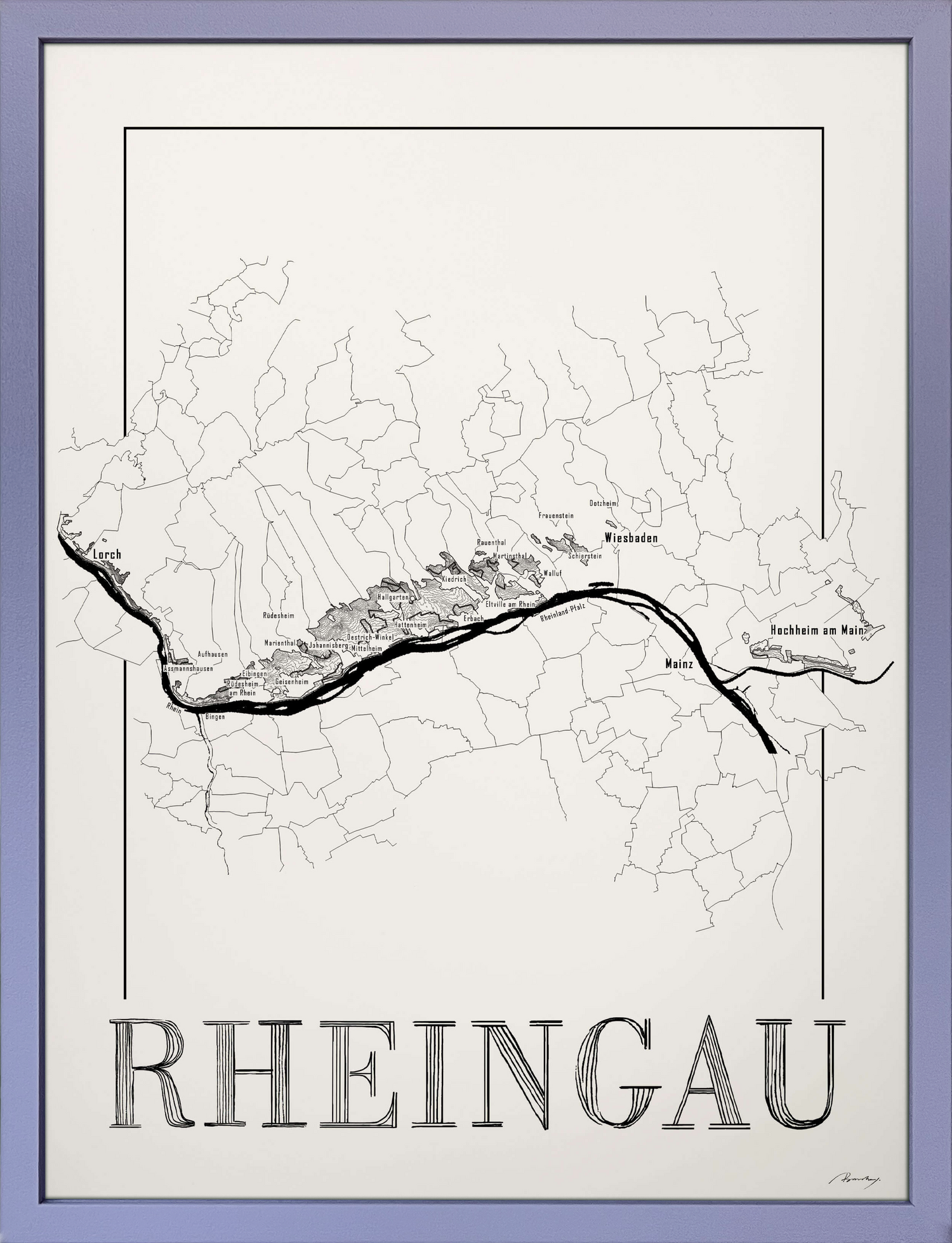 Rheingau wine map