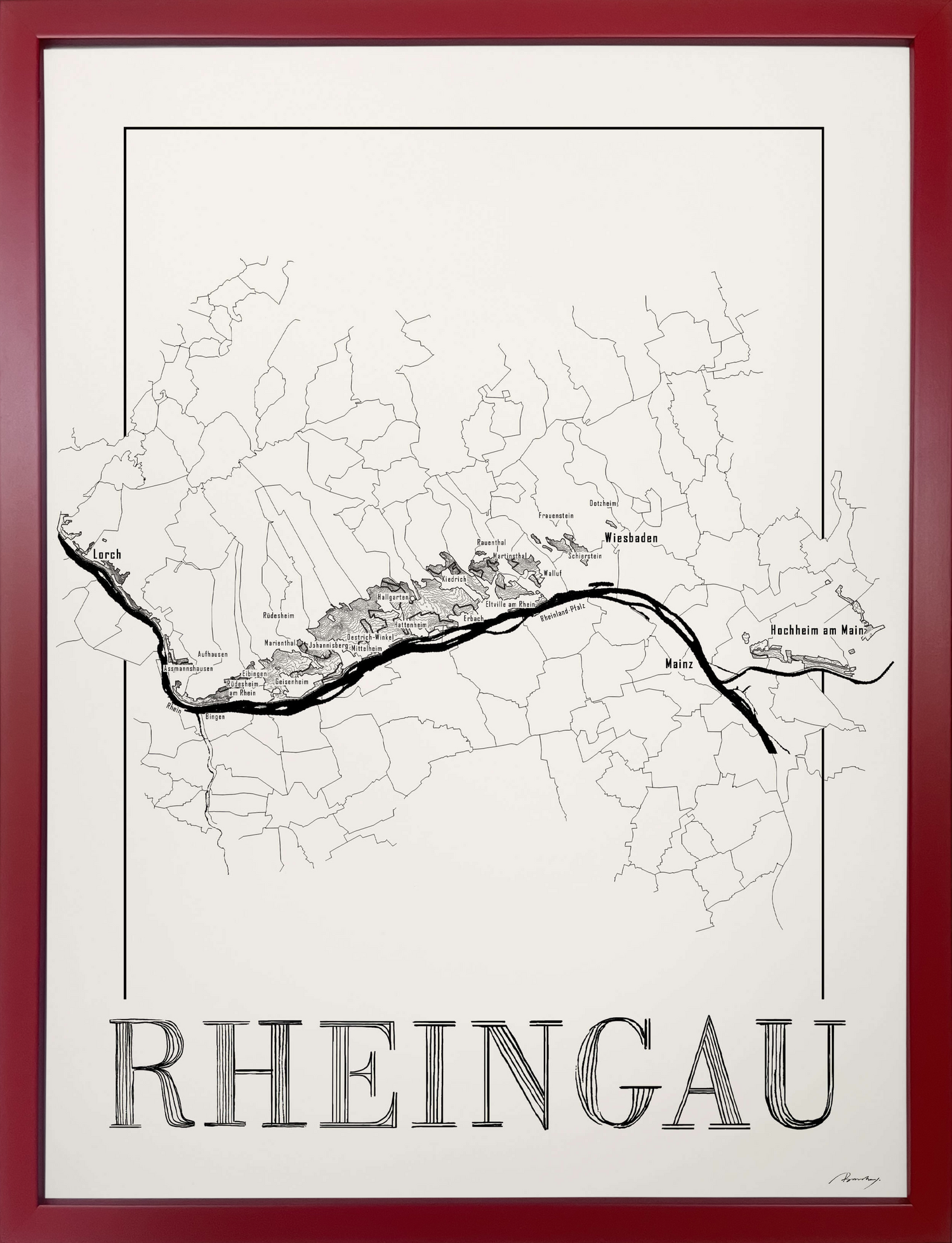 Rheingau wine map