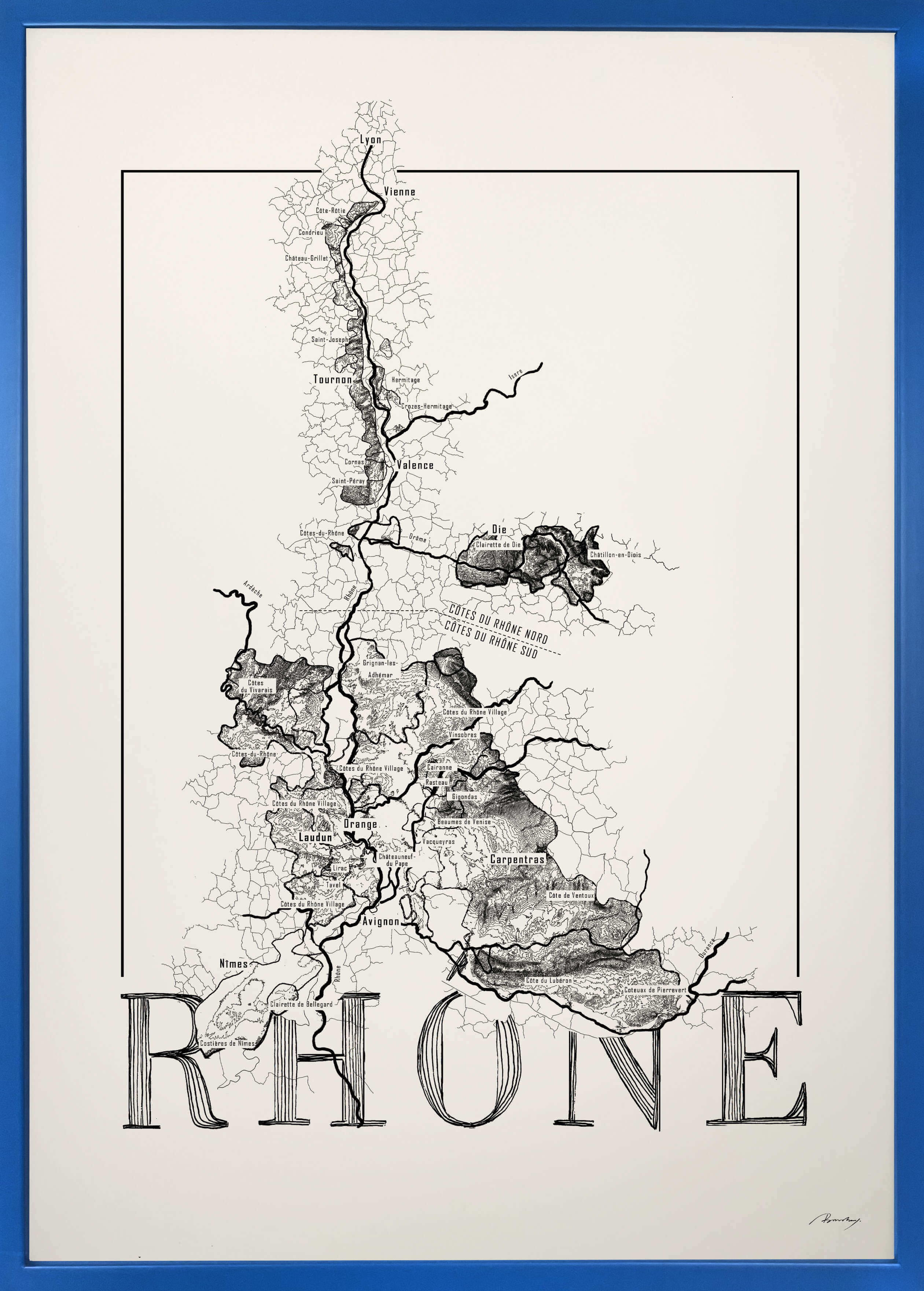 Rhône wine map