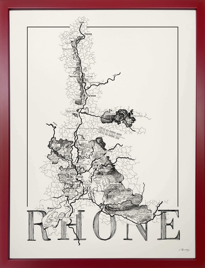 Rhône wine map