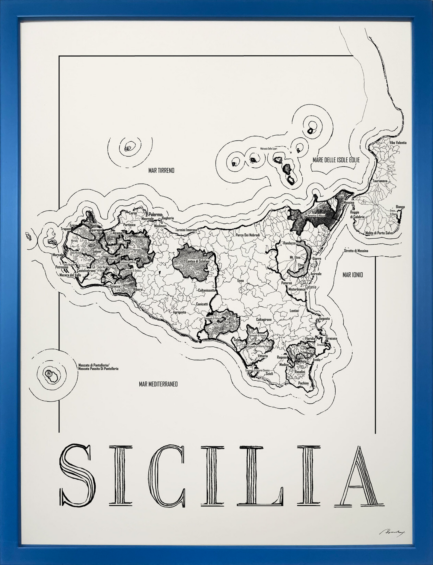 Sicilia wine map