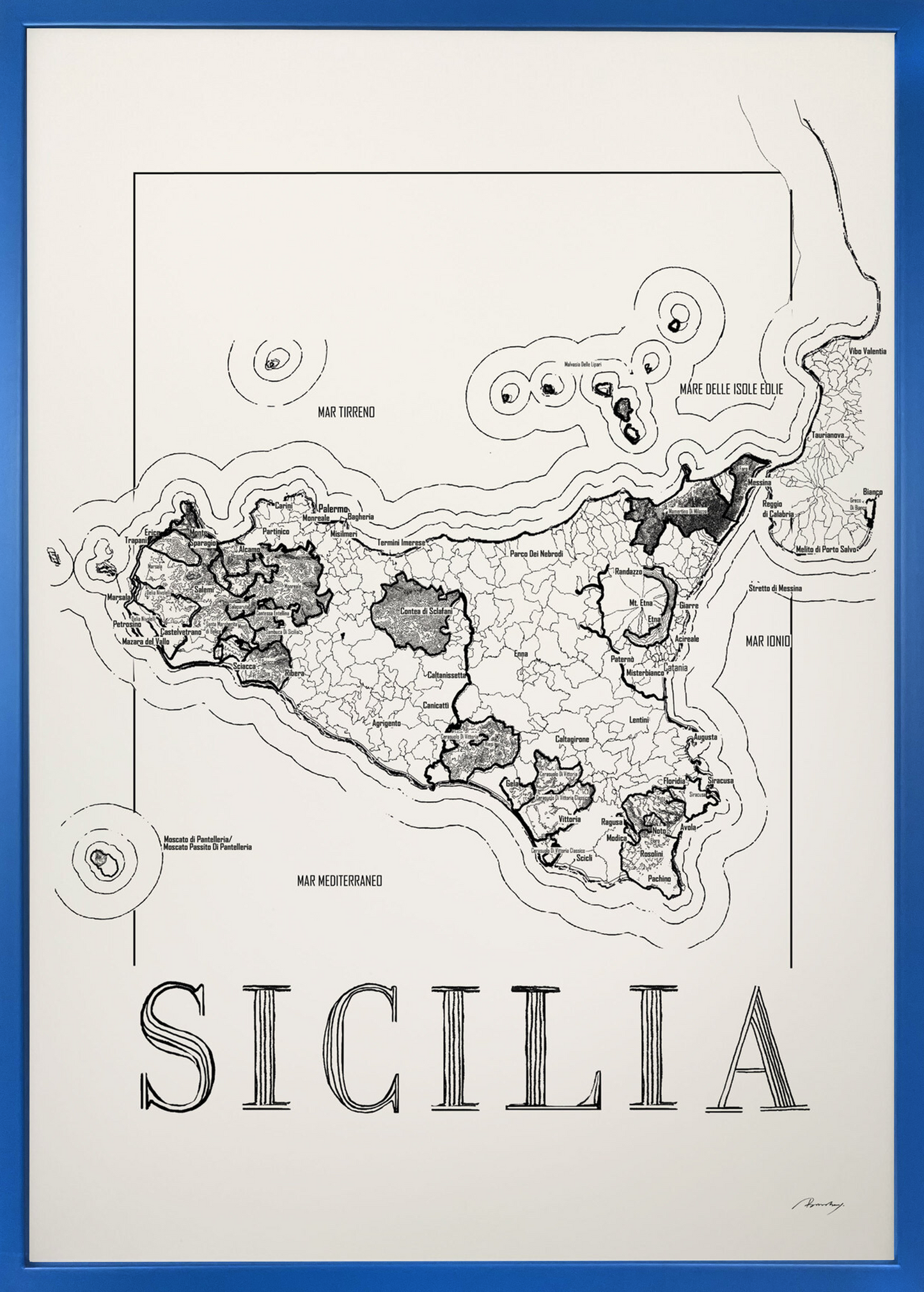 Sicilia wine map