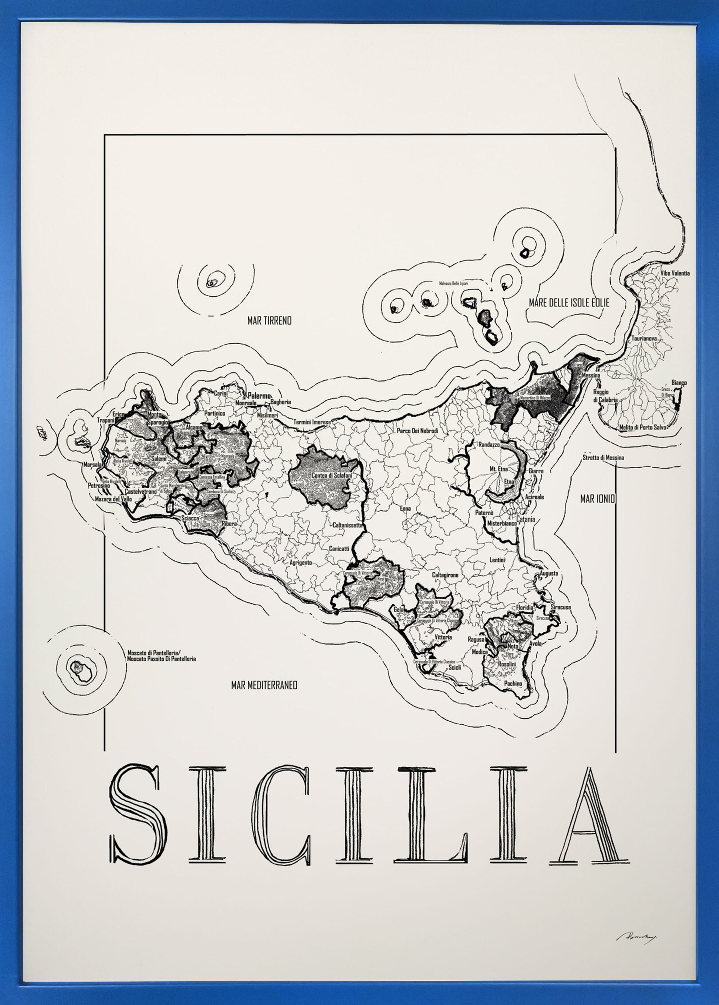 Sicilia wine map