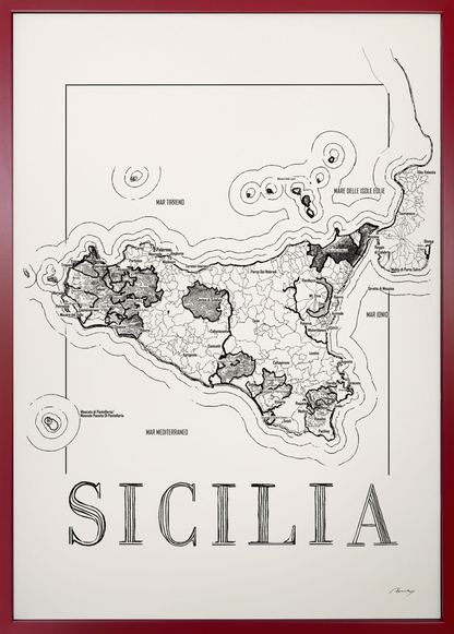 Sicilia wine map