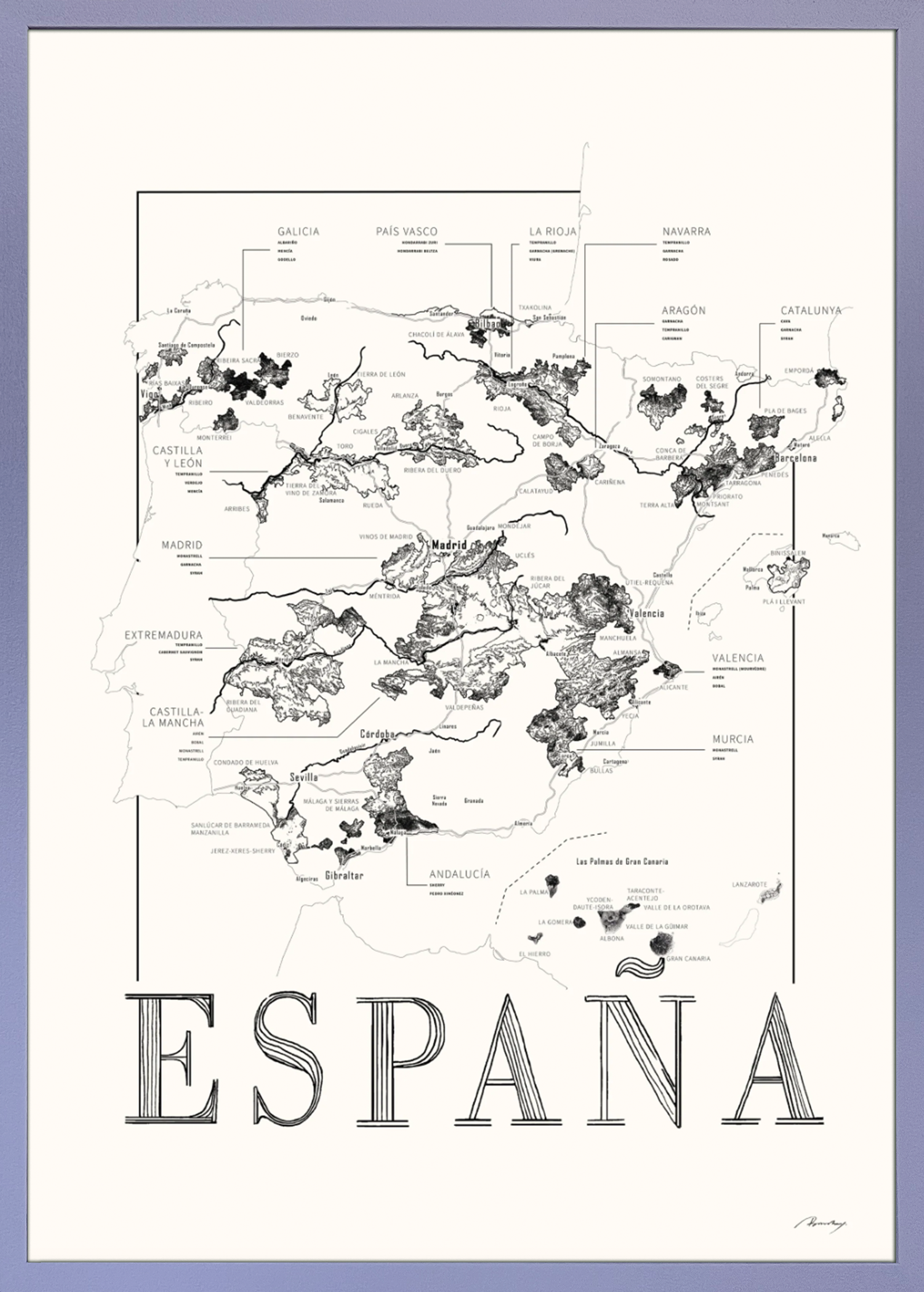 España wine map