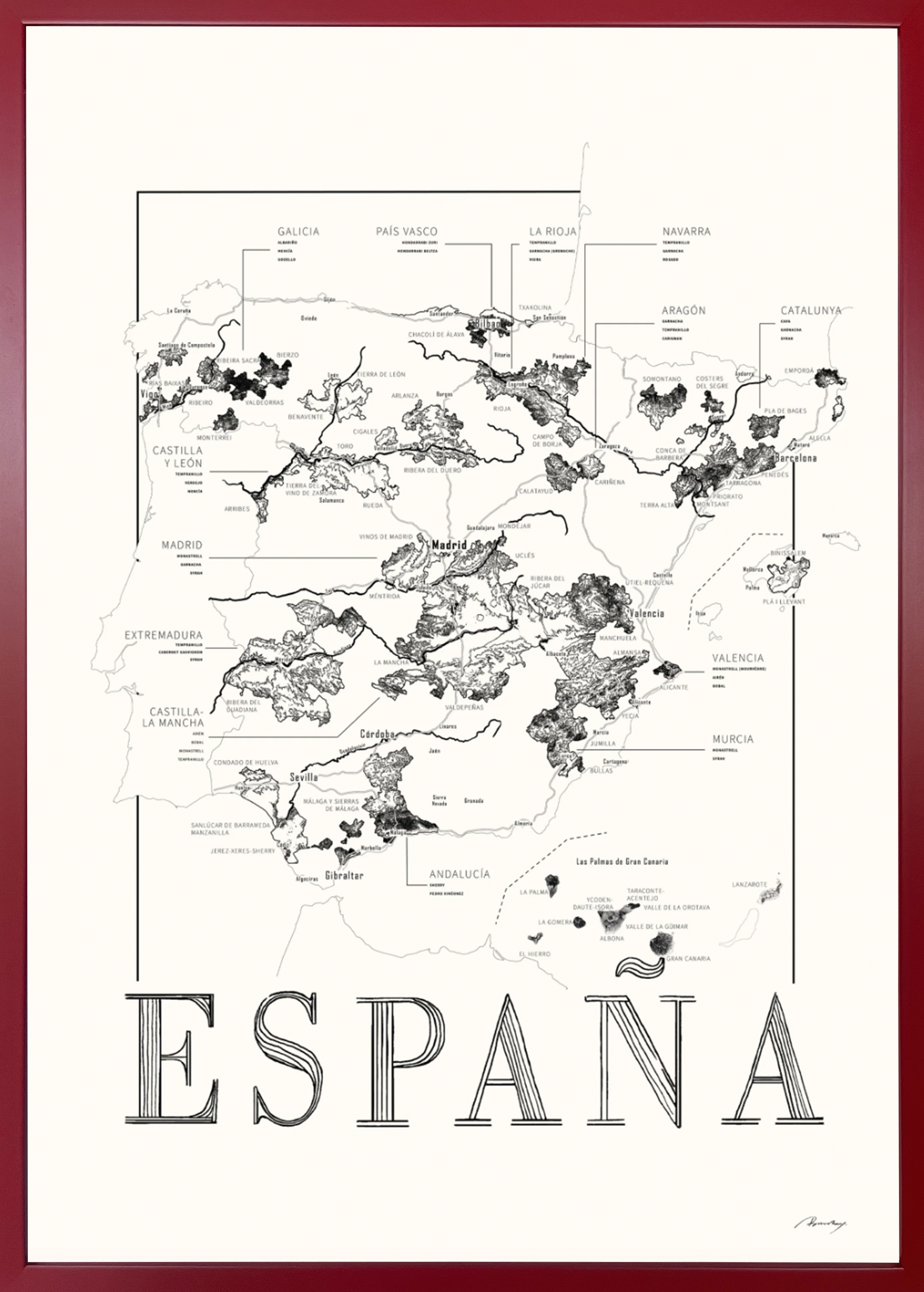 España wine map