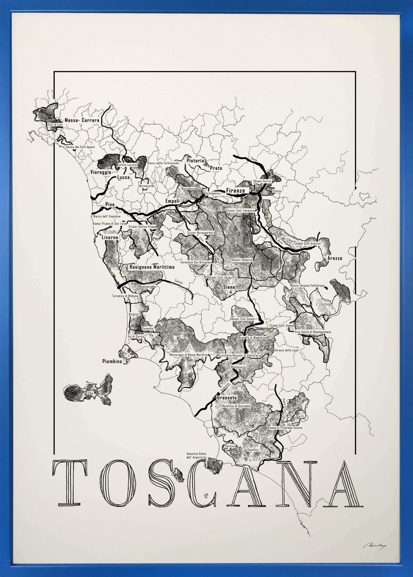 Toscana wine map