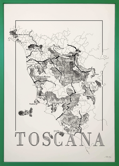 Toscana wine map