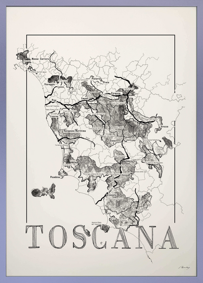 Toscana wine map