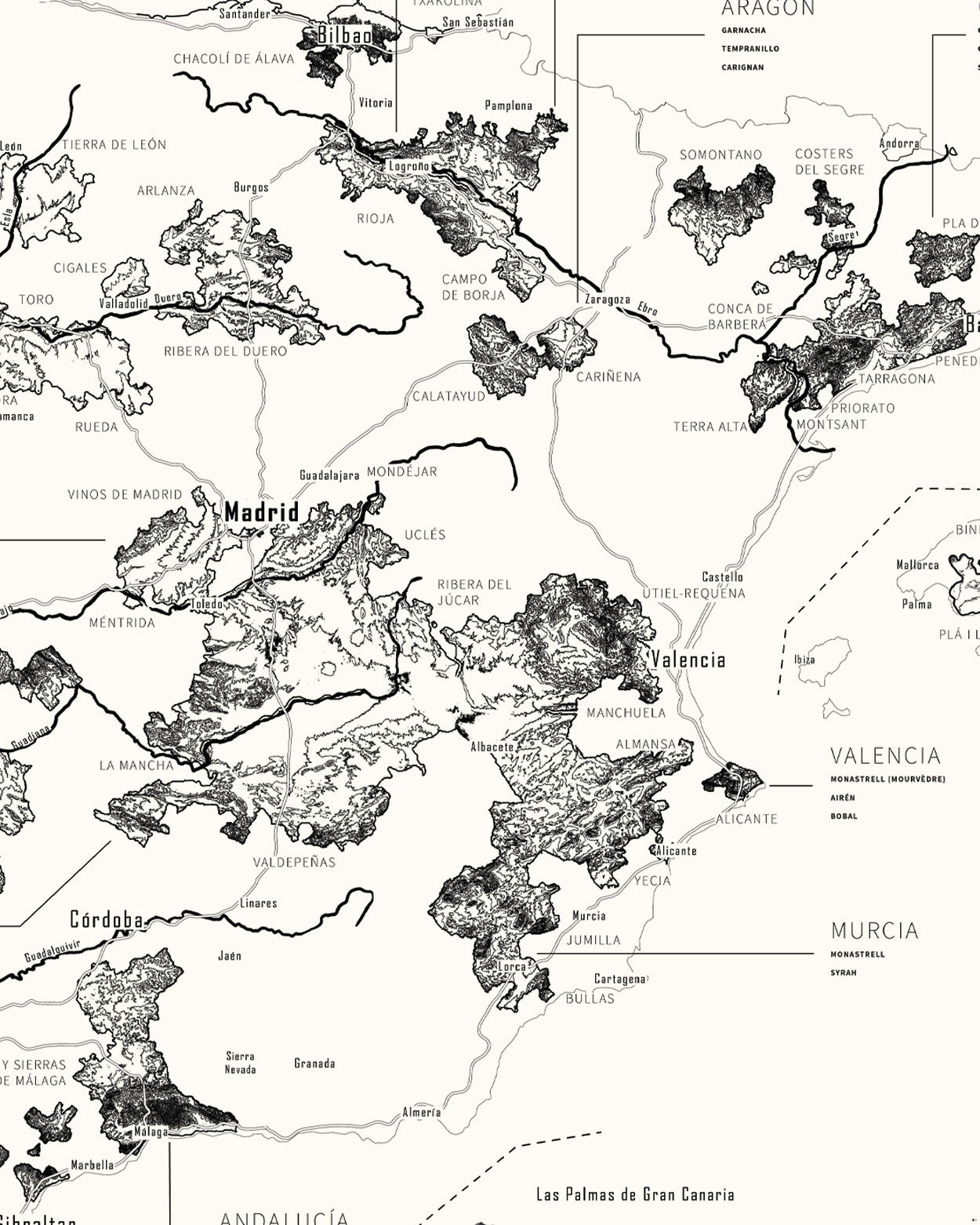 España wine map