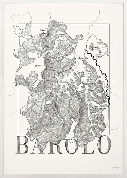 Barolo Wine map poster. Wine art. Wine print. Wine poster. Exclusive wine map posters. Premium quality wine maps printed on environmentally friendly FSC marked paper. 