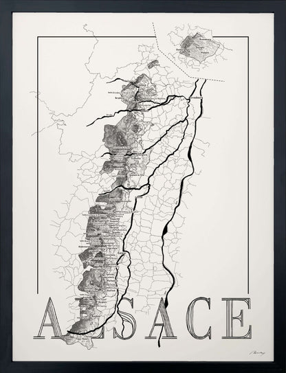 Alsace Wine map poster. Exclusive wine map posters. Premium quality wine maps printed on environmentally friendly FSC marked paper. 