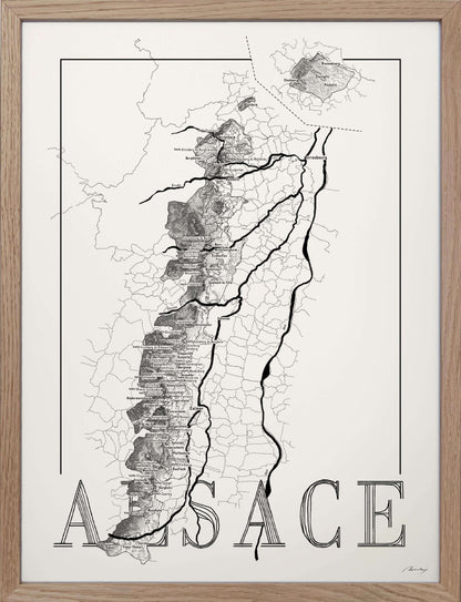 Alsace Wine map poster. Exclusive wine map posters. Premium quality wine maps printed on environmentally friendly FSC marked paper. 